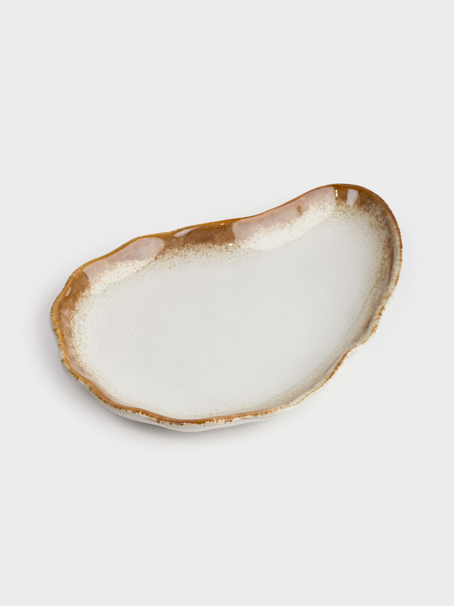 Decorative dish, 23x16 cm, ceramic, beige-brown, Oyster, Seaside, image-0