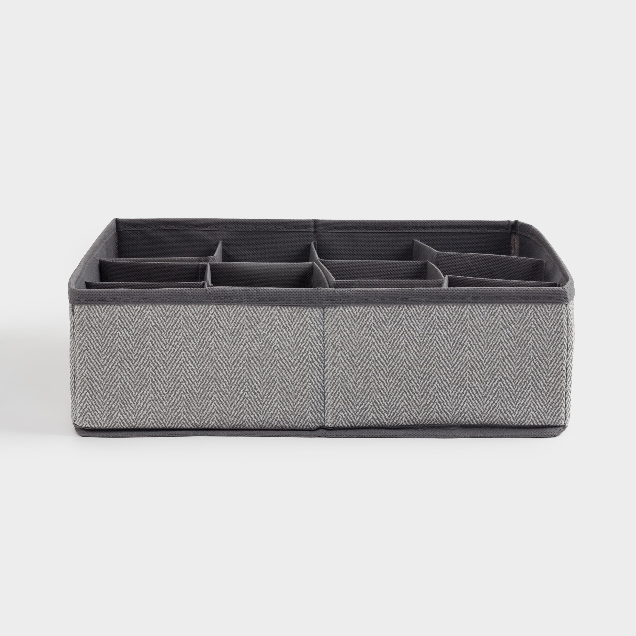 Organizer-divider for drawers, 32x24 cm, 12 otd, textile, gray, Pedant new