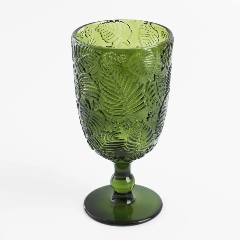 Wine glass, 310 ml, glass R, green, Monstera, Royal jungle ,image-0
