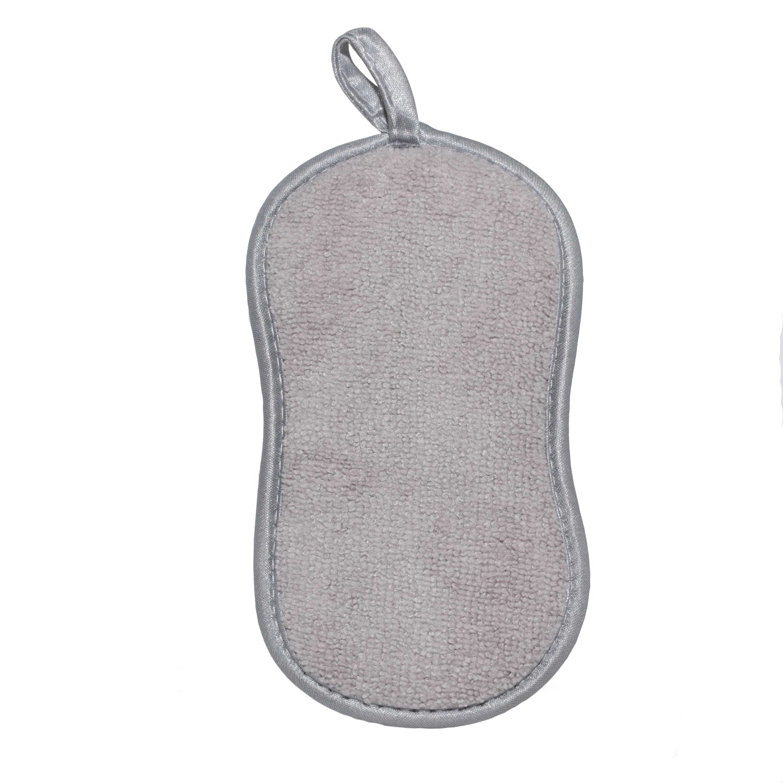 Dish washing sponge, 19x10 cm, double-sided, microfiber, grey, Clean