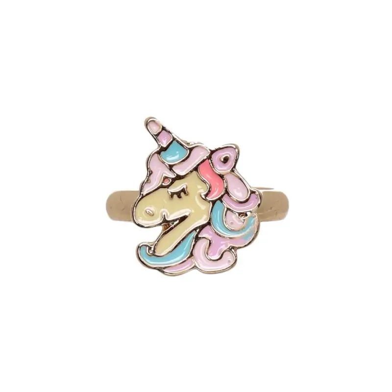 Ring, Single Size, Baby, Metal, Golden, Unicorn, Unicorn