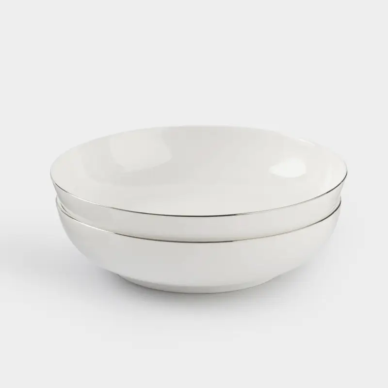 Soup plate, 20x4 cm, 2 pieces, porcelain F, white, Ideal silver ,image-0