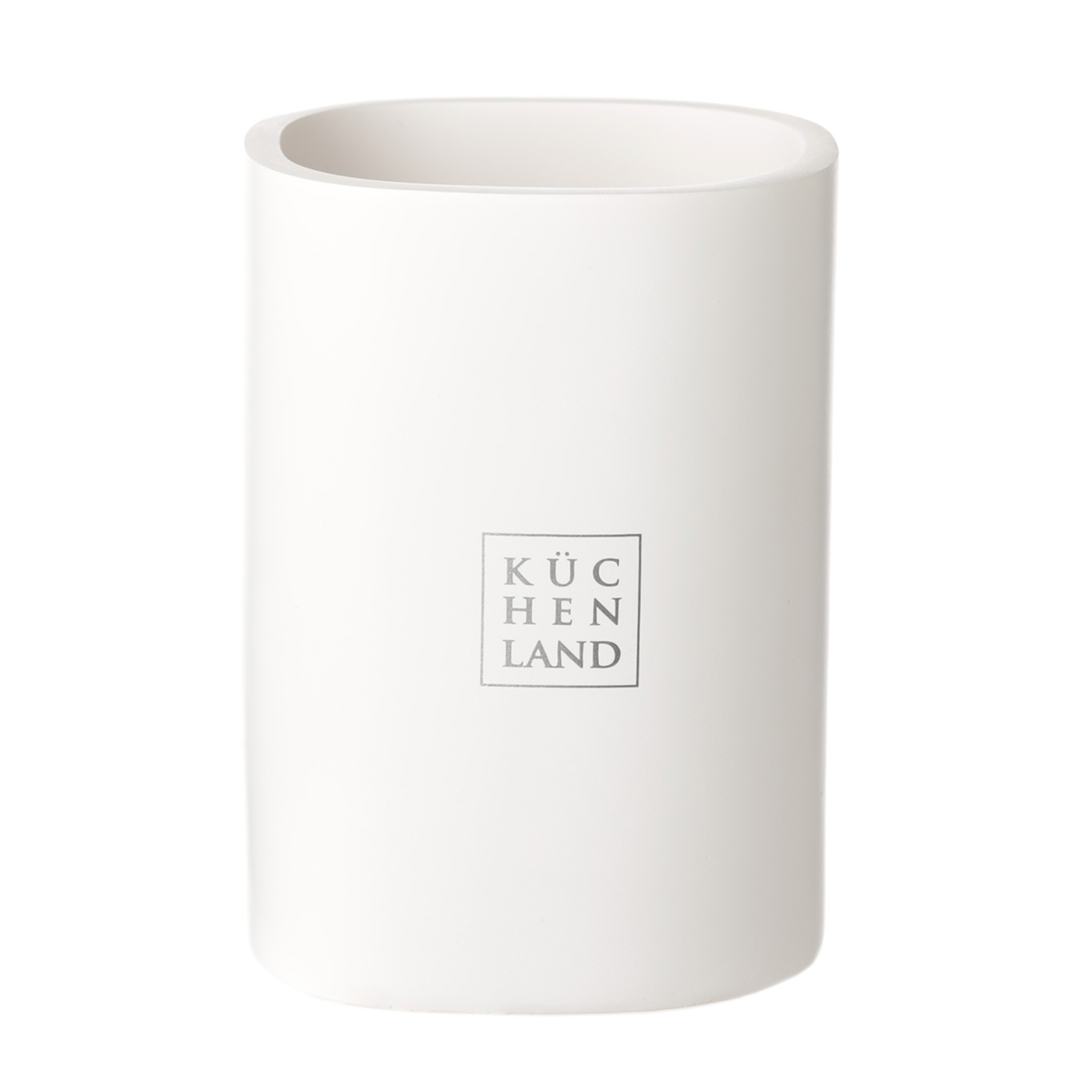 Toothbrush cup, 11 cm, polyresin, white, Vesta