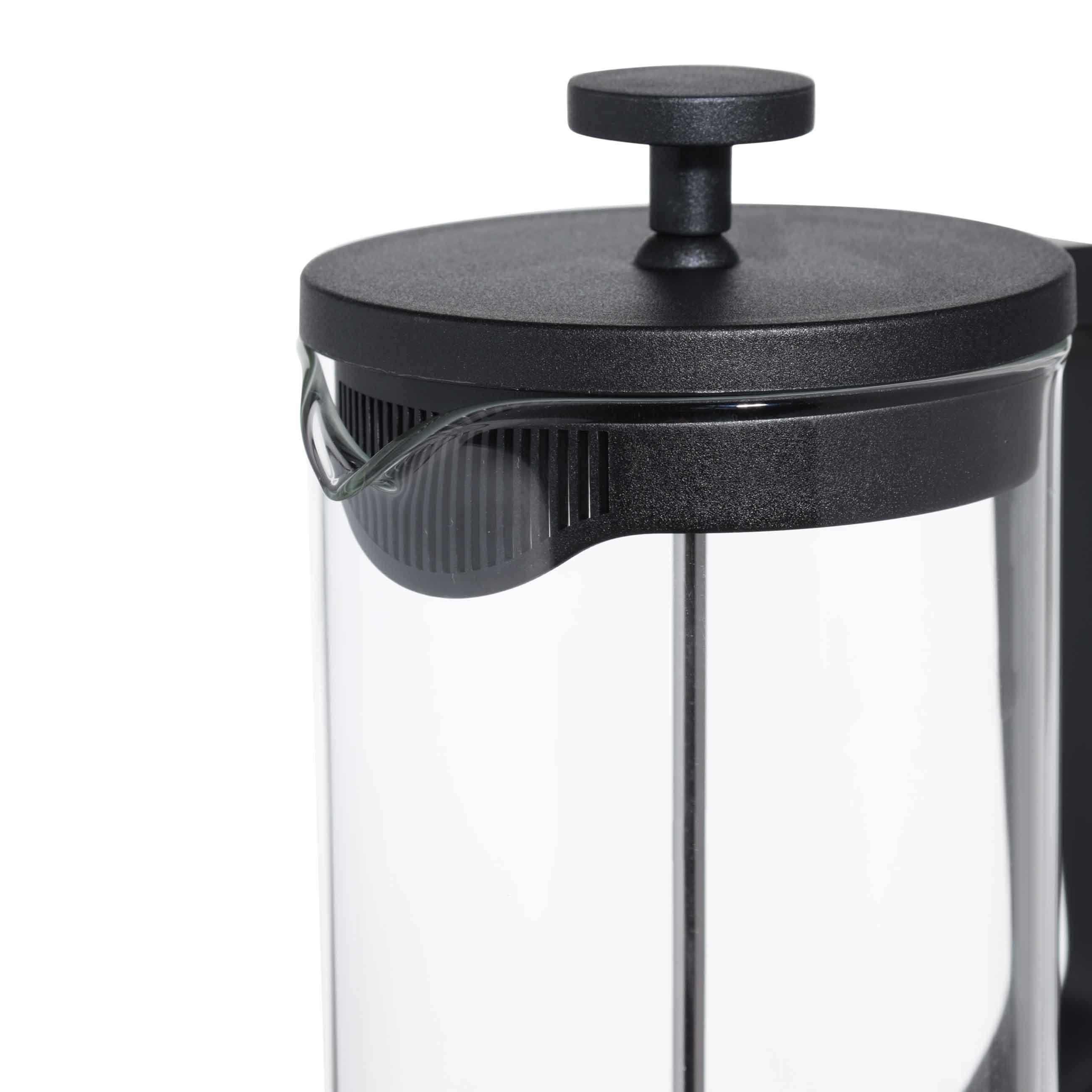 French press, 1 l, glass B/steel, black, Liberica, image-2