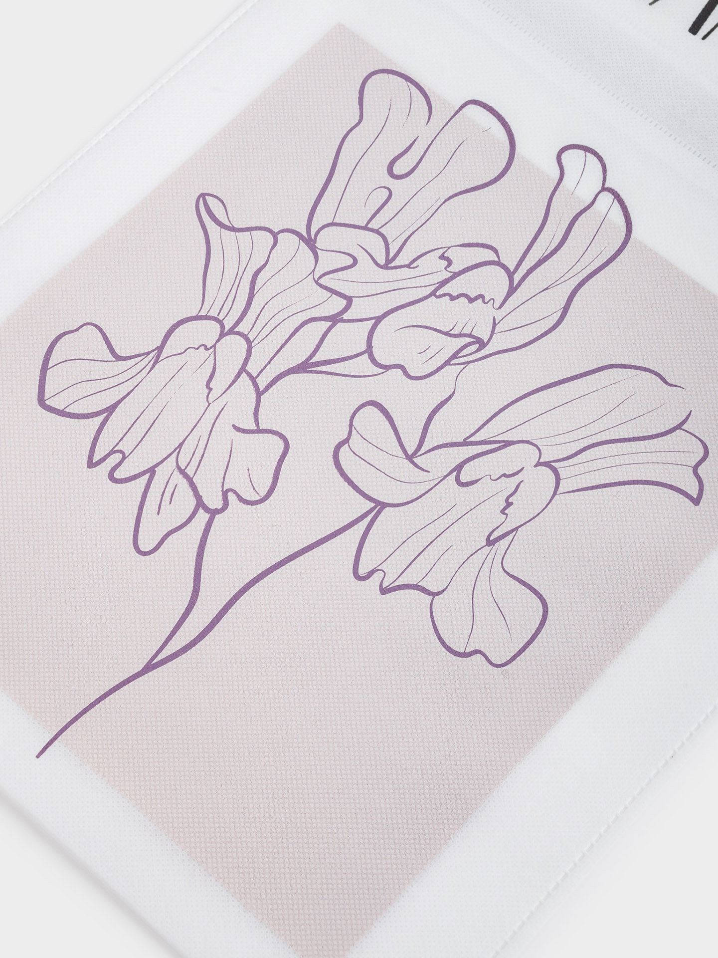 Gift bag, 40x56 cm, with ties, polypropylene, white, Flower, Botanica, image-1