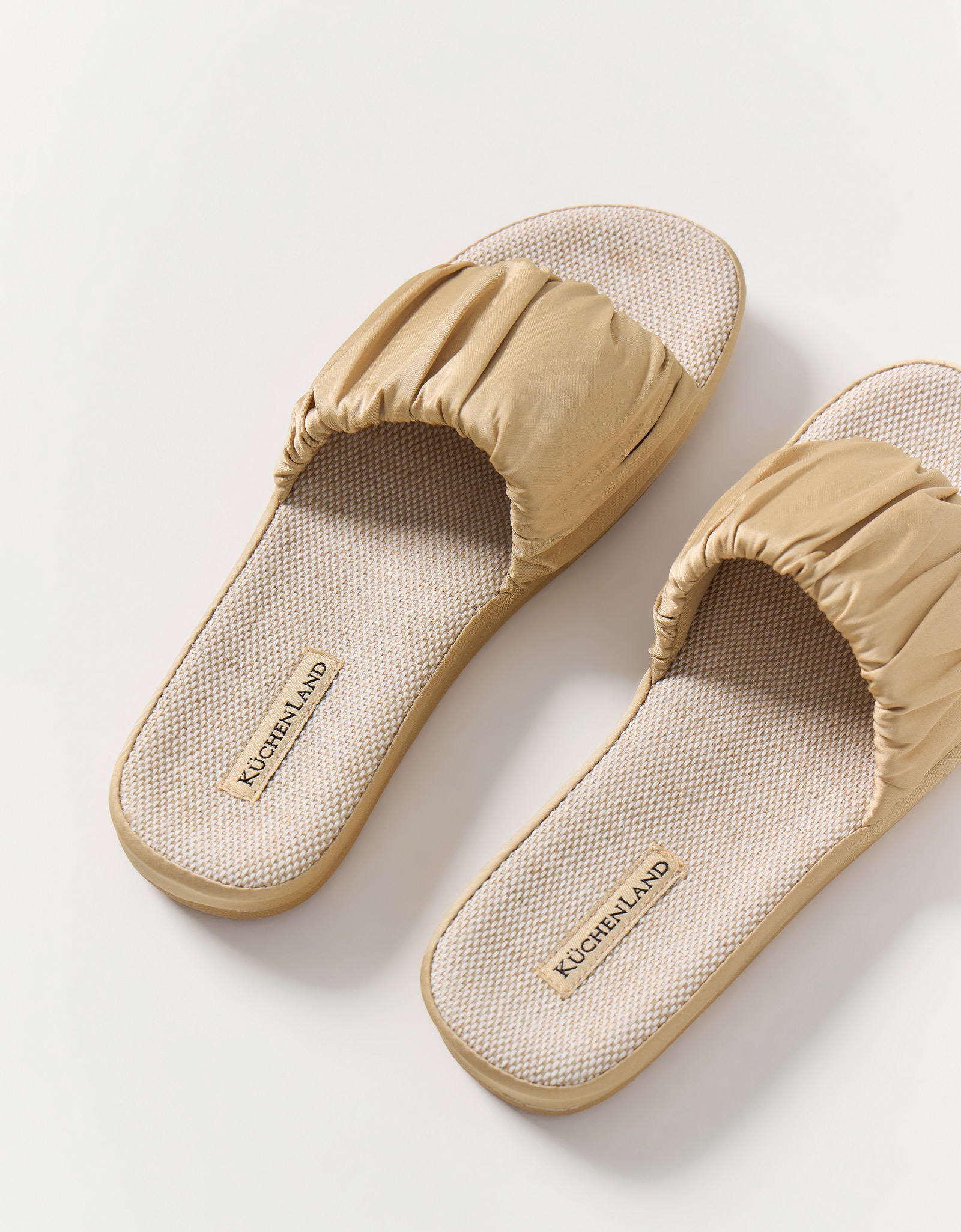 Women's slippers, homewear, size 36-37, polyester / cotton, beige, Everleigh, image-2