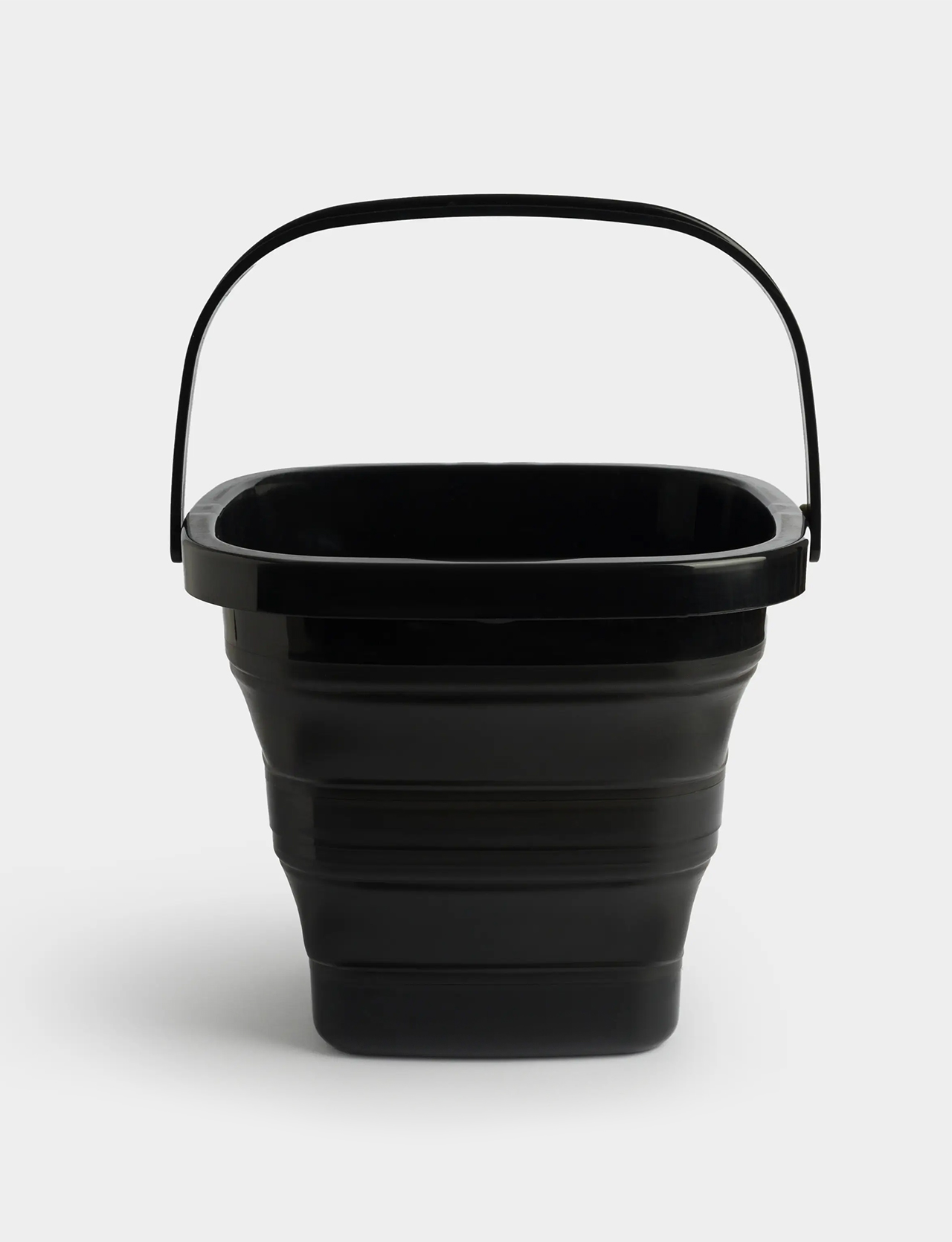 Folding bucket, 5 l, plastic/rubber, square, black, Foldaway black, image-1