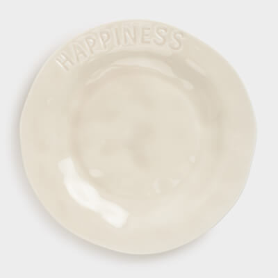 Dessert plate, 20 cm, porcelain P, dairy, Happiness, Crumple words ,image-0