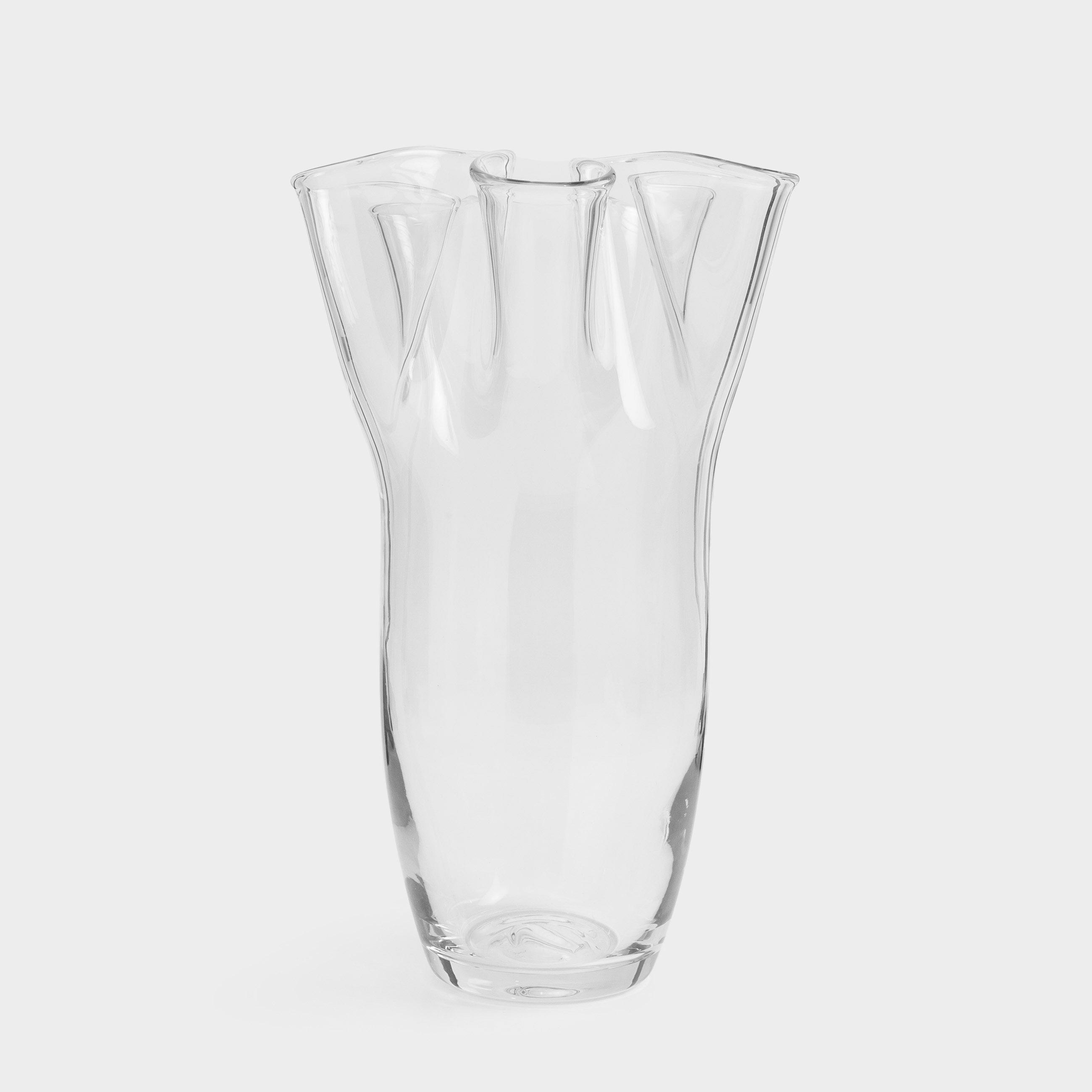 Flower vase, 31 cm, Glass, Crumpled effect, Crumple