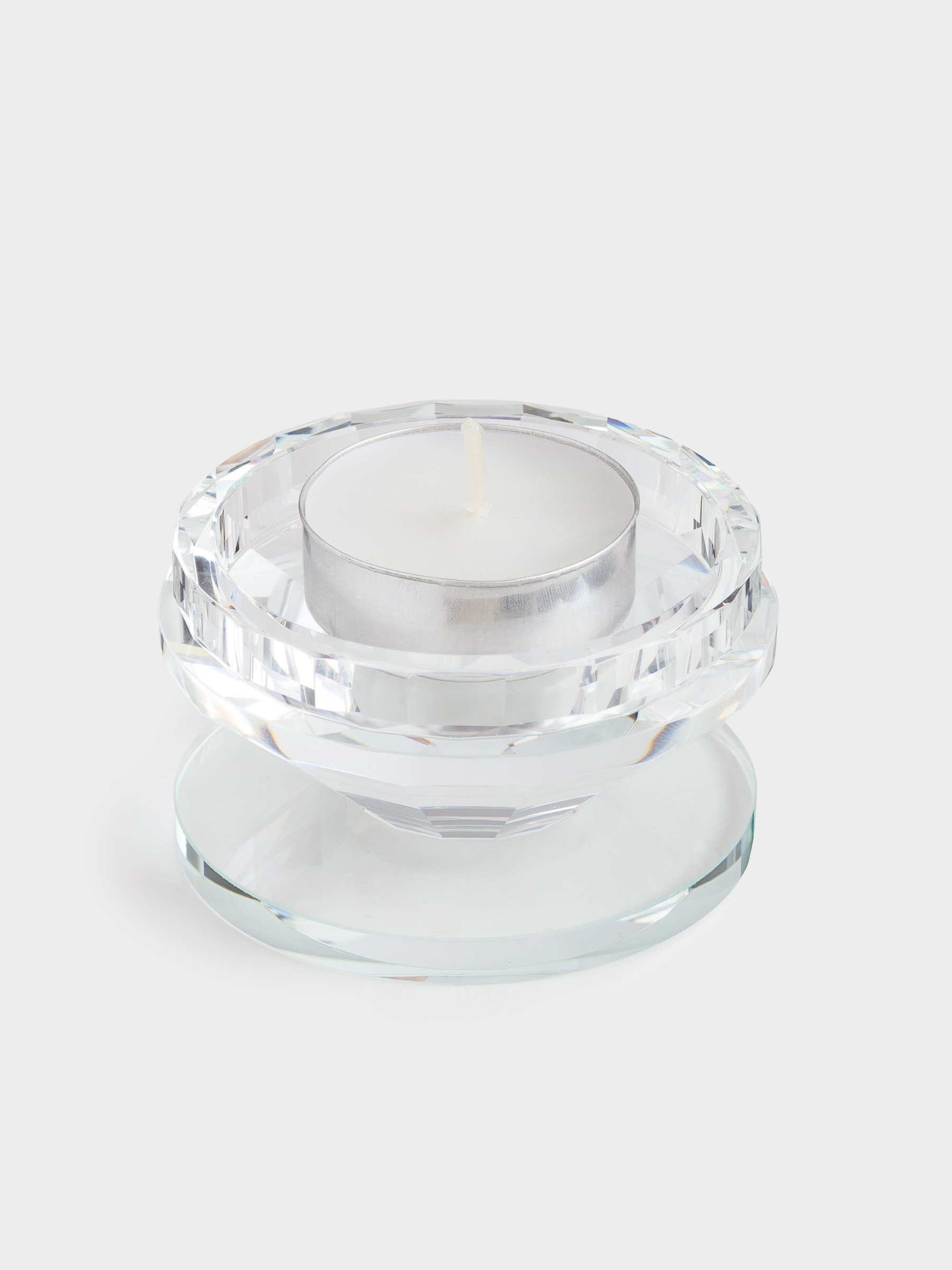 Candlestick 7x7 cm, for tea candle, crystal glass, Lux crystal, image-3