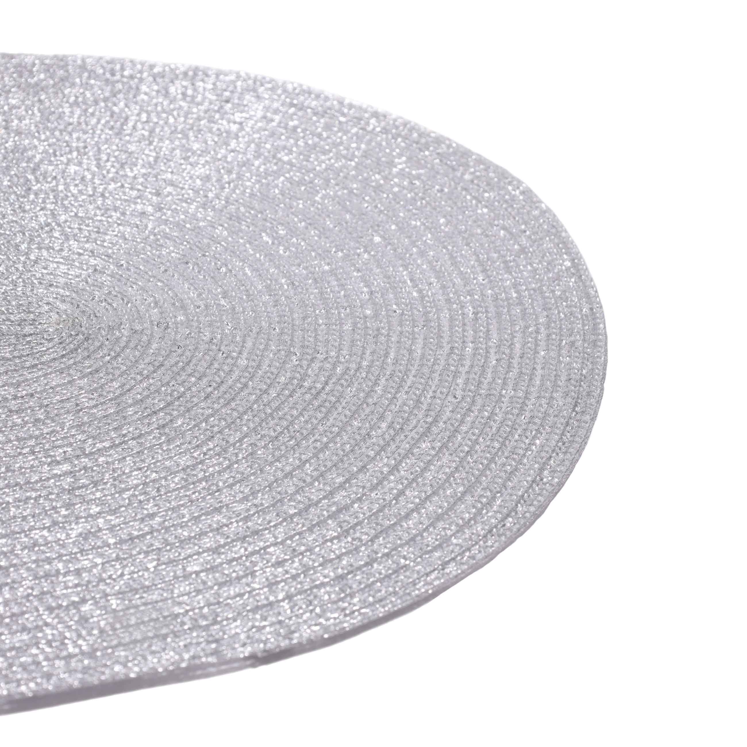 Napkin for appliances, 30x45 cm, polyester, oval, silver, Rotary shine