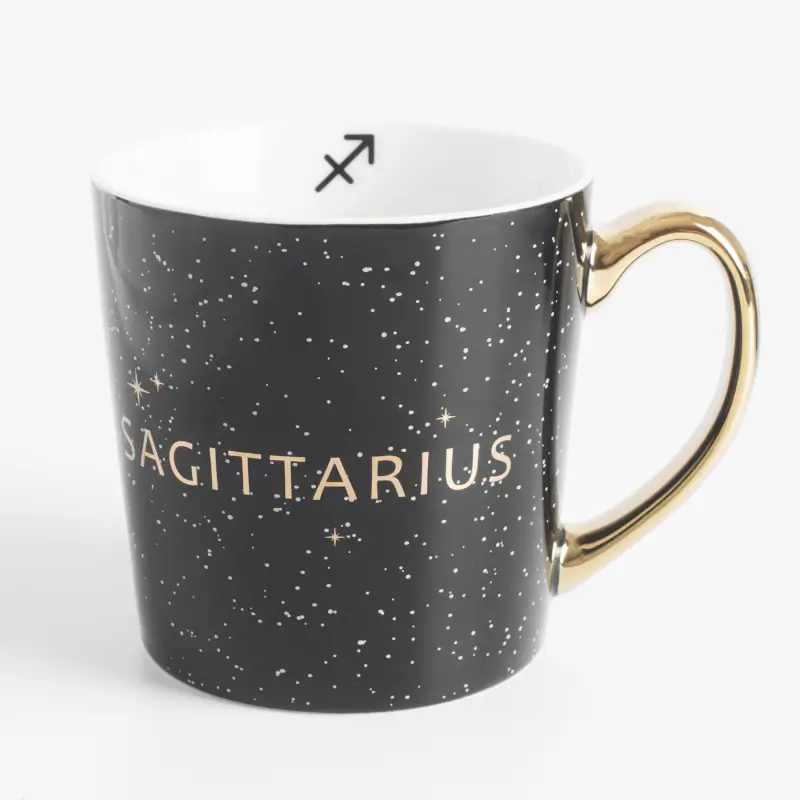 Mug, 500 ml, Porcelain N, black, Sagittarius, Zodiac ,image-0