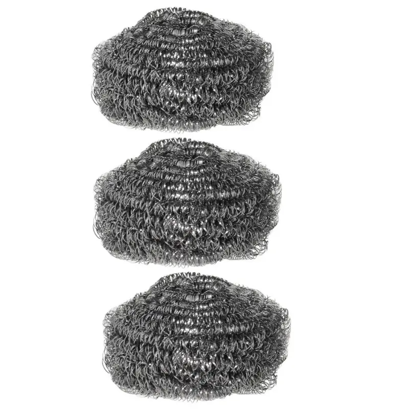 Cleaning sponge, 7 cm, 3 pcs, metal, silver, Clean