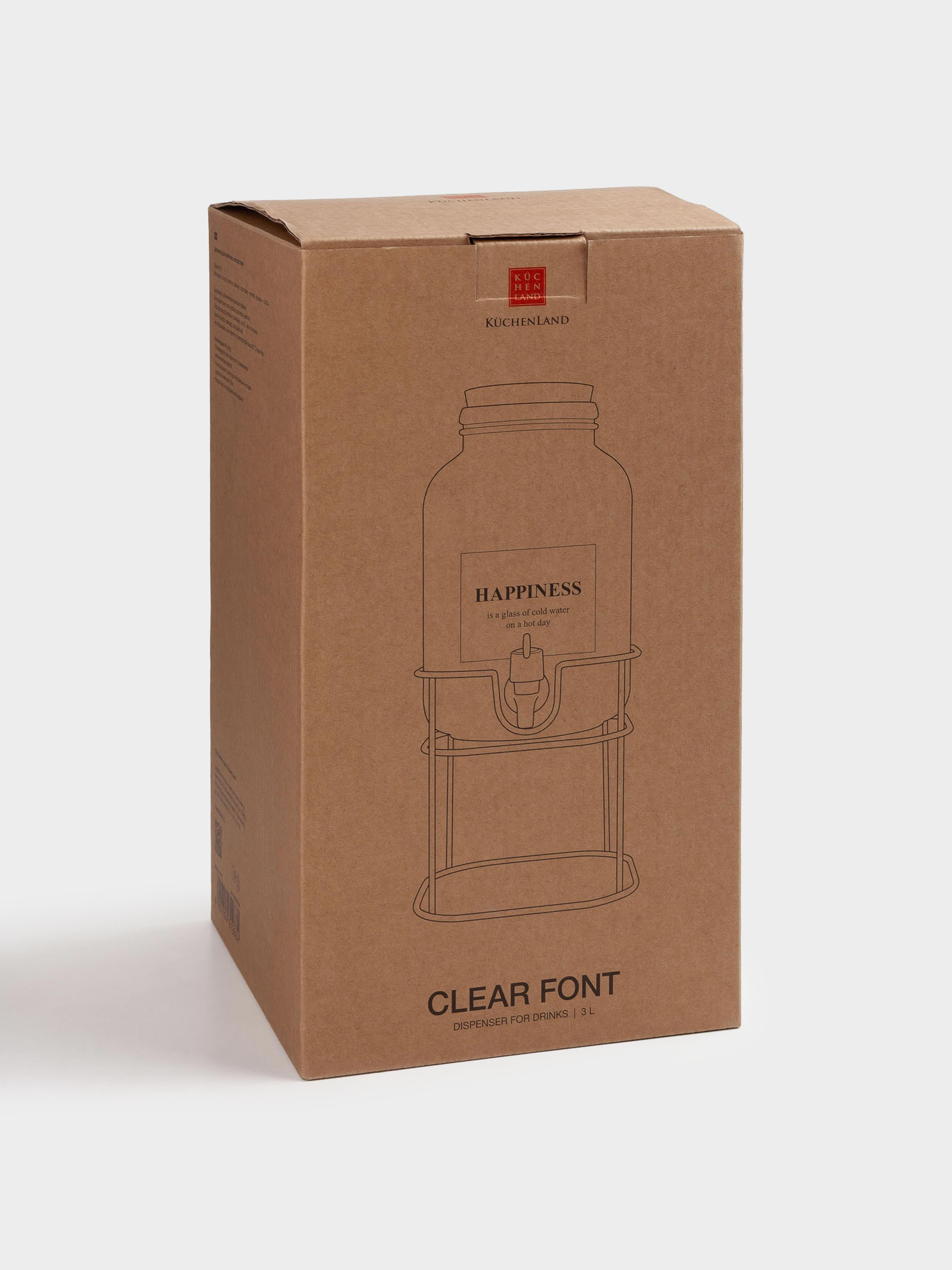 Beverage dispenser, 3 L, Stand, Glass / cork / metal, Clear font, image-5
