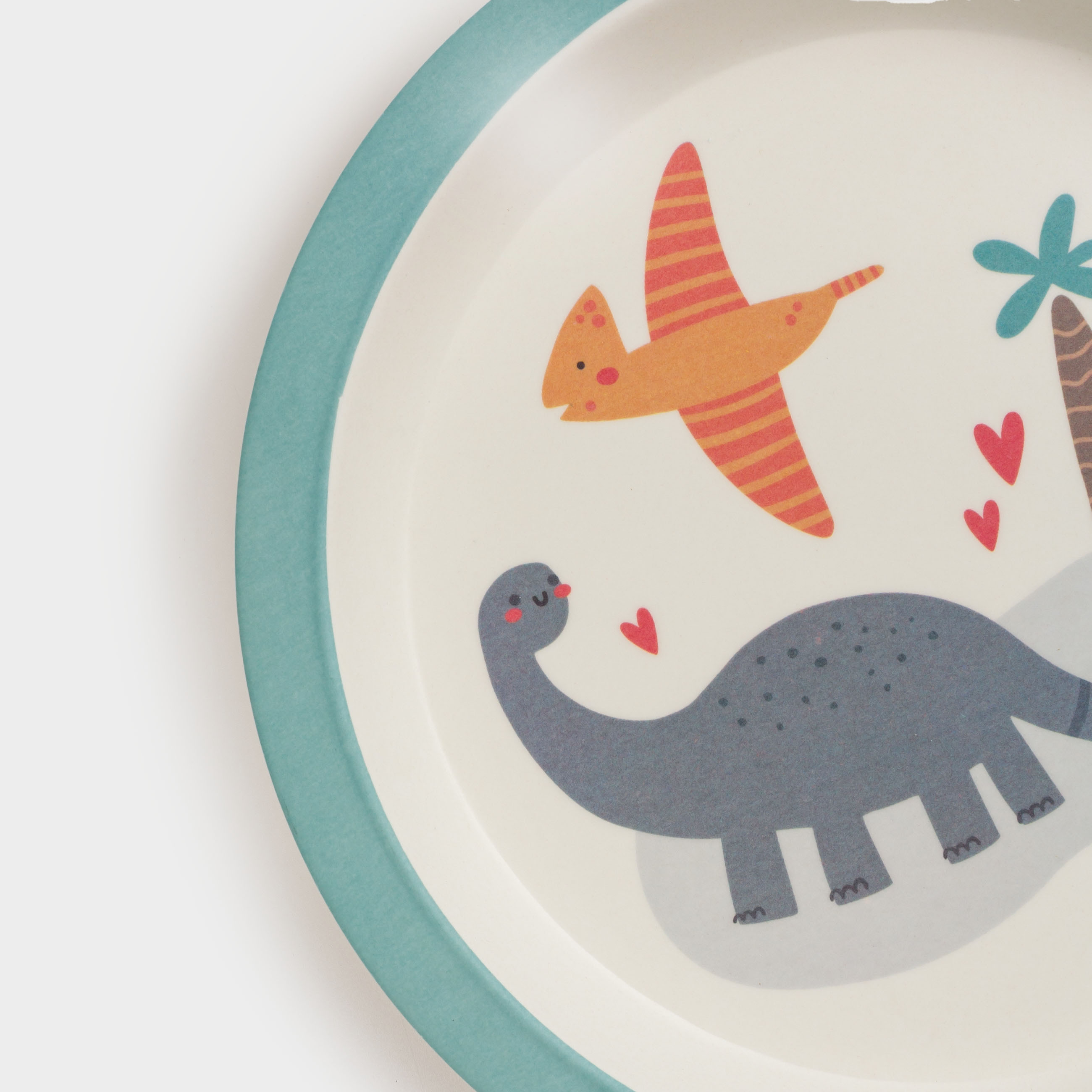 Snack plate, children's, 21 cm, bamboo, blue, Dinosaurs, Dino, image-3