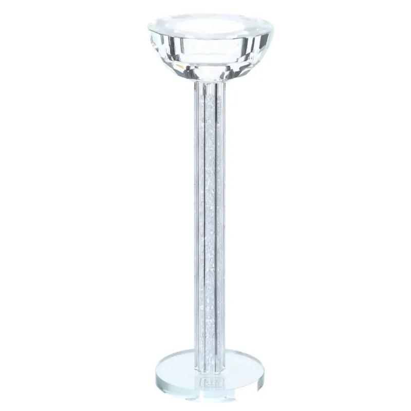 Candle holder, 23 cm, on a leg, glass / rhinestones, Crystal, Crystal