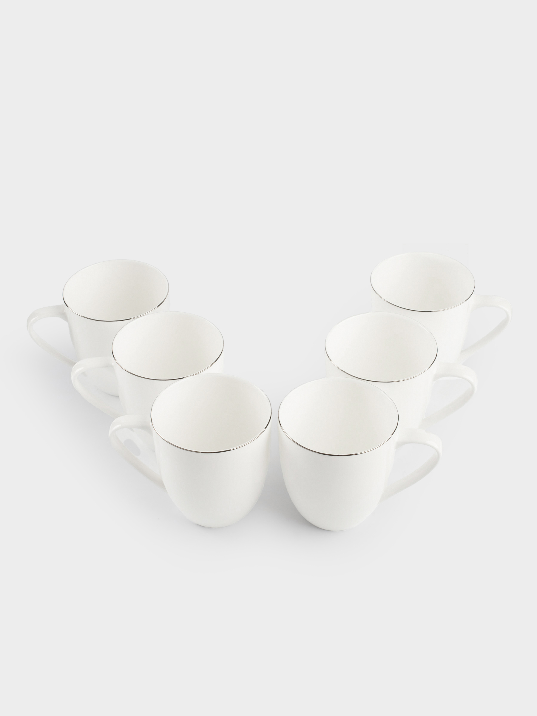 Mug, 450 ml, 6 pcs, porcelain F, white, Ideal silver, image-5