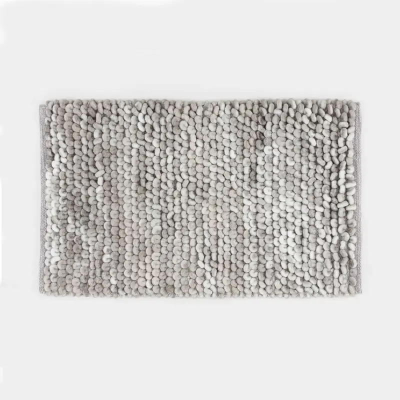 Mat, 50x80 cm, polyester/cotton, grey, Bubbles
