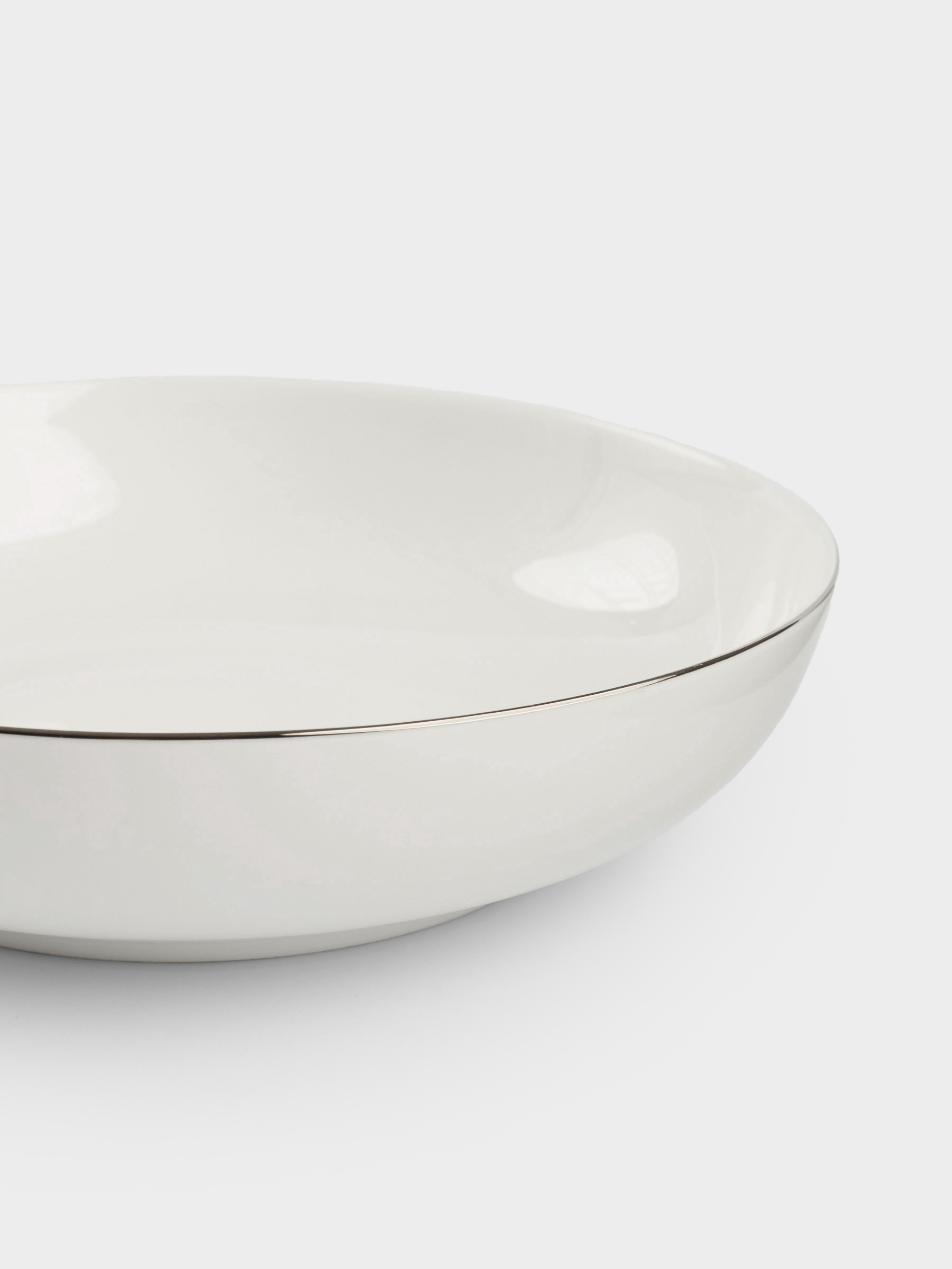 Soup plate, 20x4 cm, 2 pieces, porcelain F, white, Ideal silver, image-1