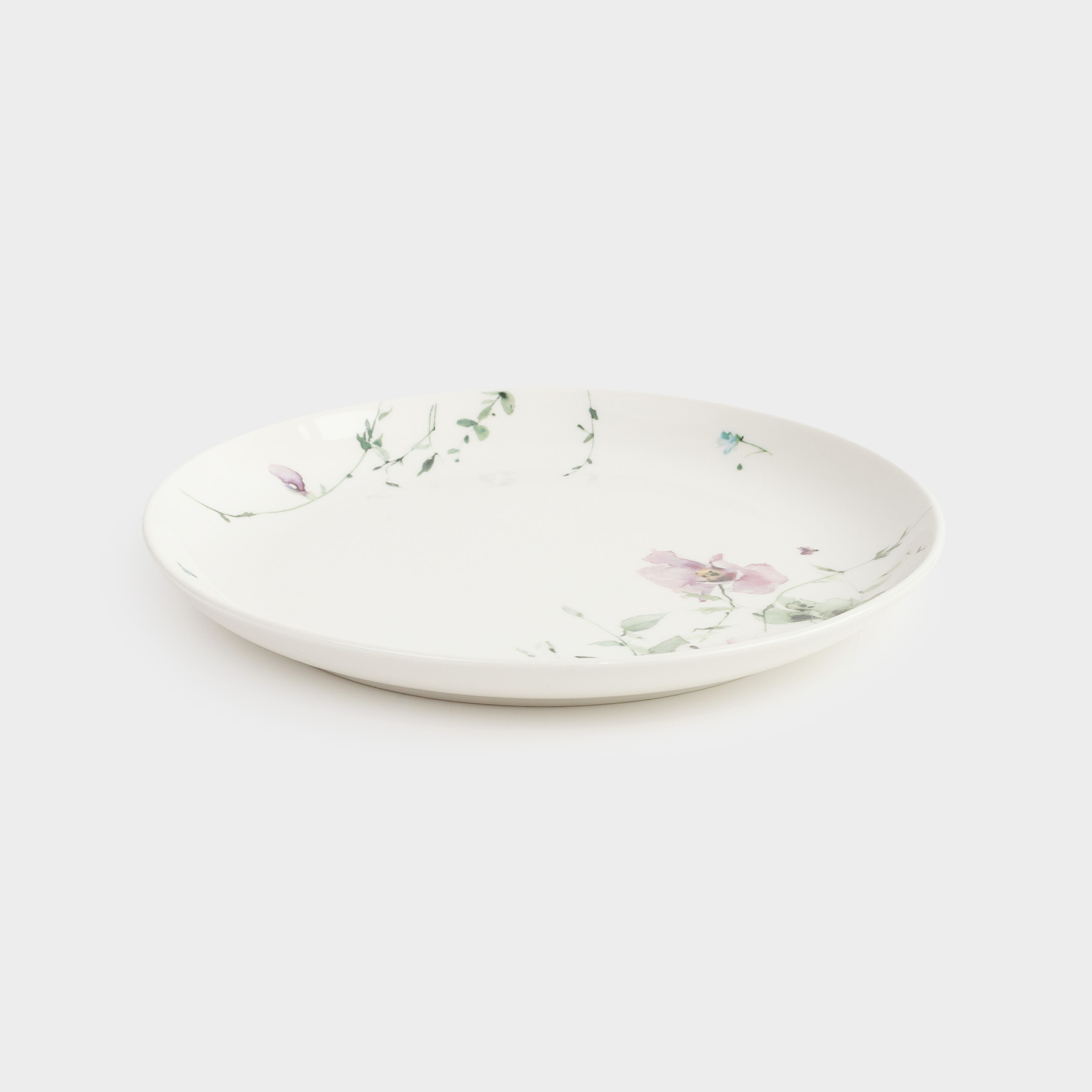 Snack plate, 21 cm, 2 pcs, porcelain N, white, Lilac flowers, Floret
