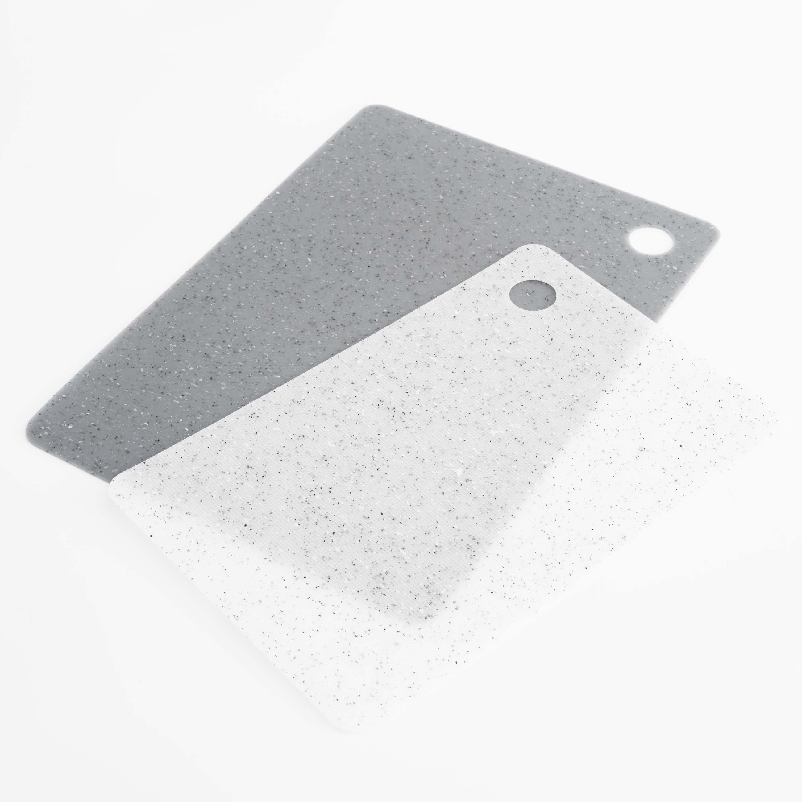 Cutting board, 19/24 cm, 2 pcs, plastic, rectangular, gray, speckled, Speck, image-2