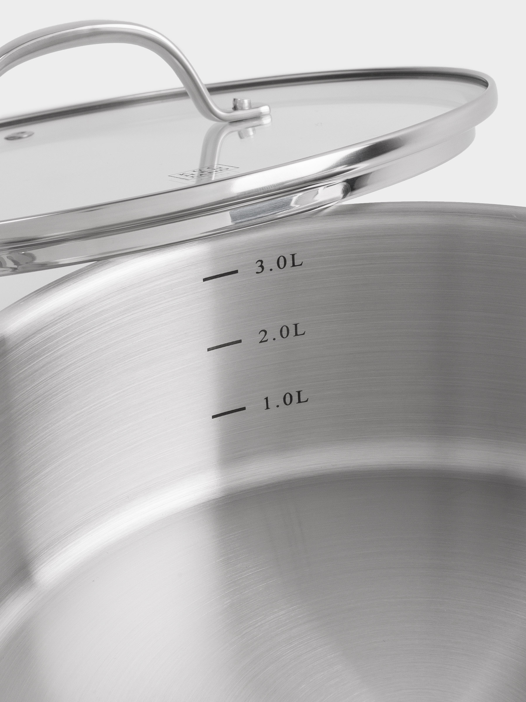 Saucepan, 24 cm, 3,5 l, with short handles and lid, Silver Stone, image-3