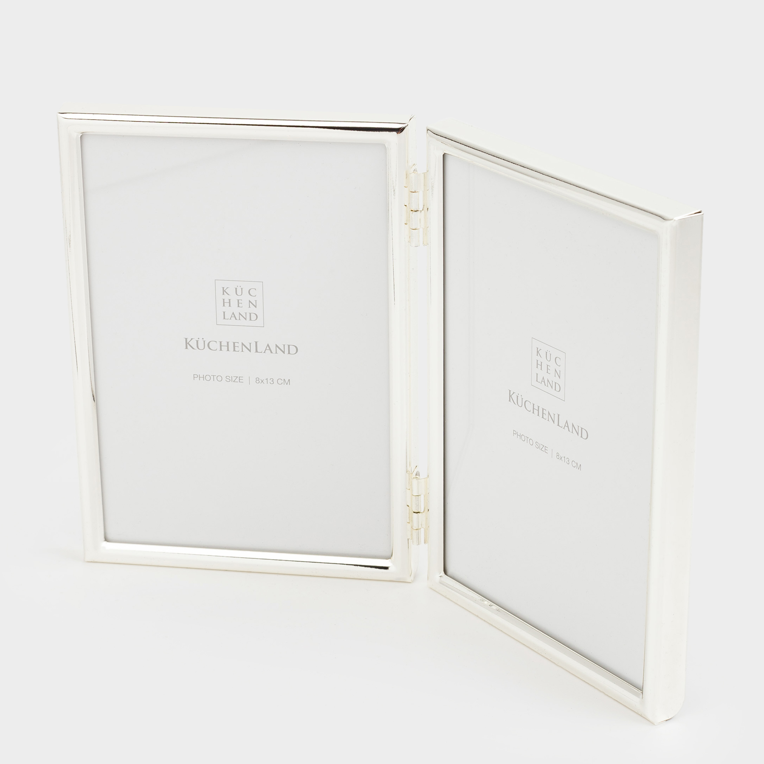 Photo frame, 13x19 cm, 2 photos, metal / glass, silver, Fantastic, image-2
