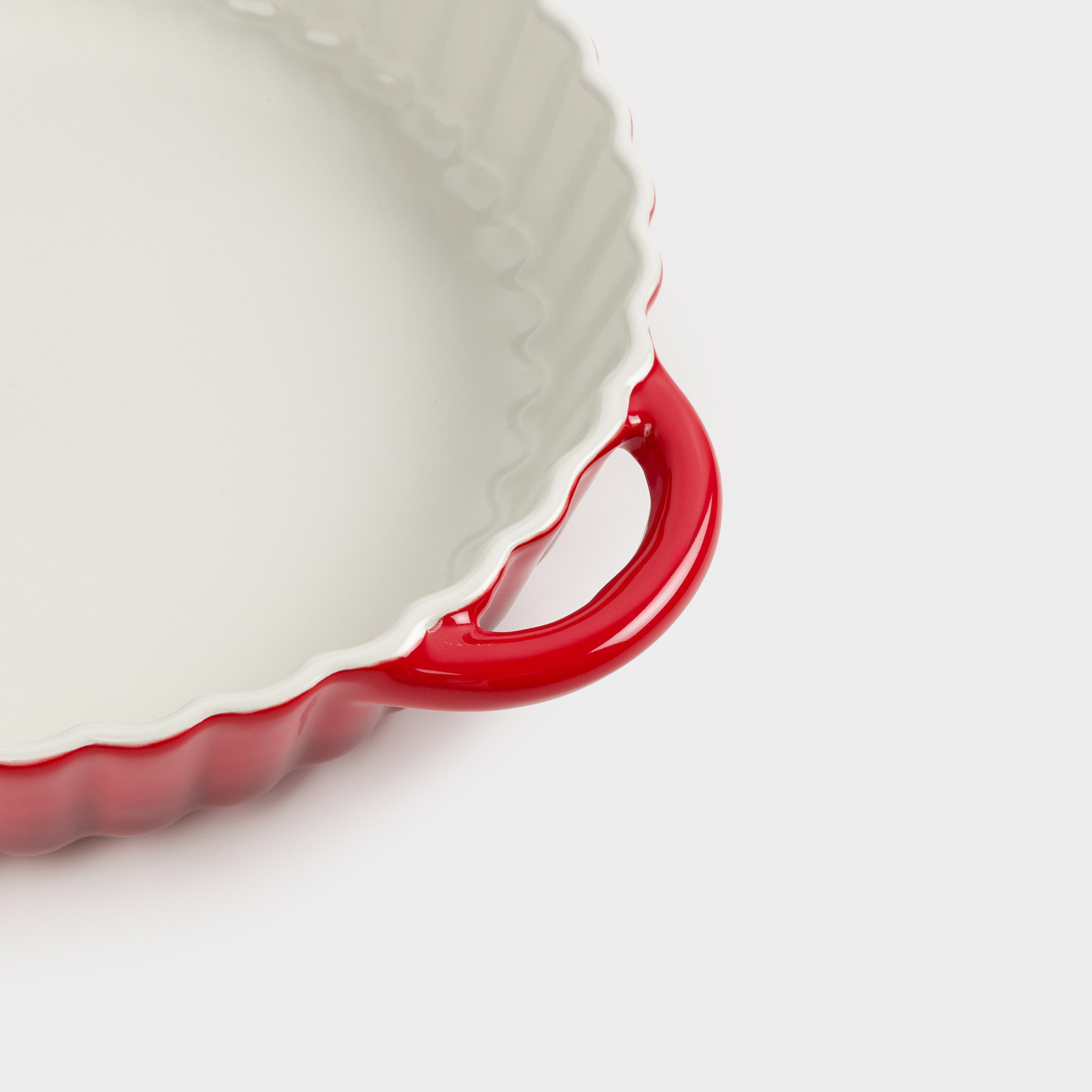 Baking dish, 25 cm, ceramic, round, burgundy, Gradient, Cakes gradient
