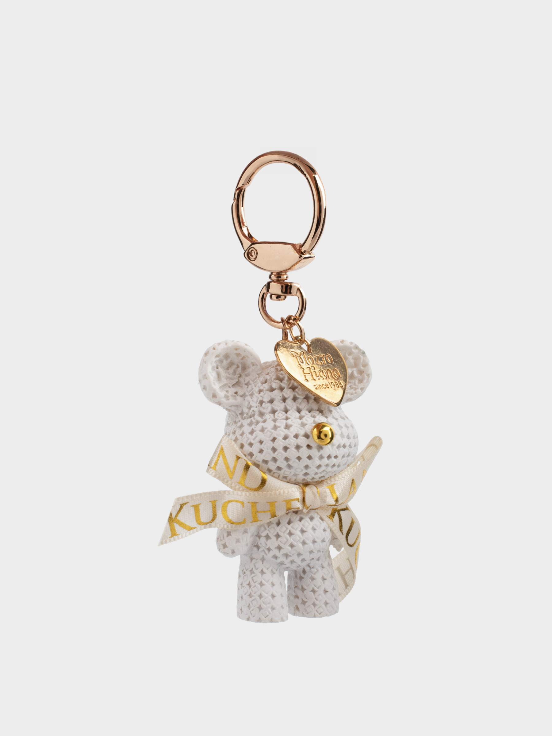 Keychain, 11 cm, plastic / metal, milky, Bear, Bear, image-2