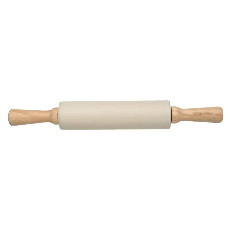 Rolling pin, 48 cm, silicone / wood, beige, Bakery ,image-0