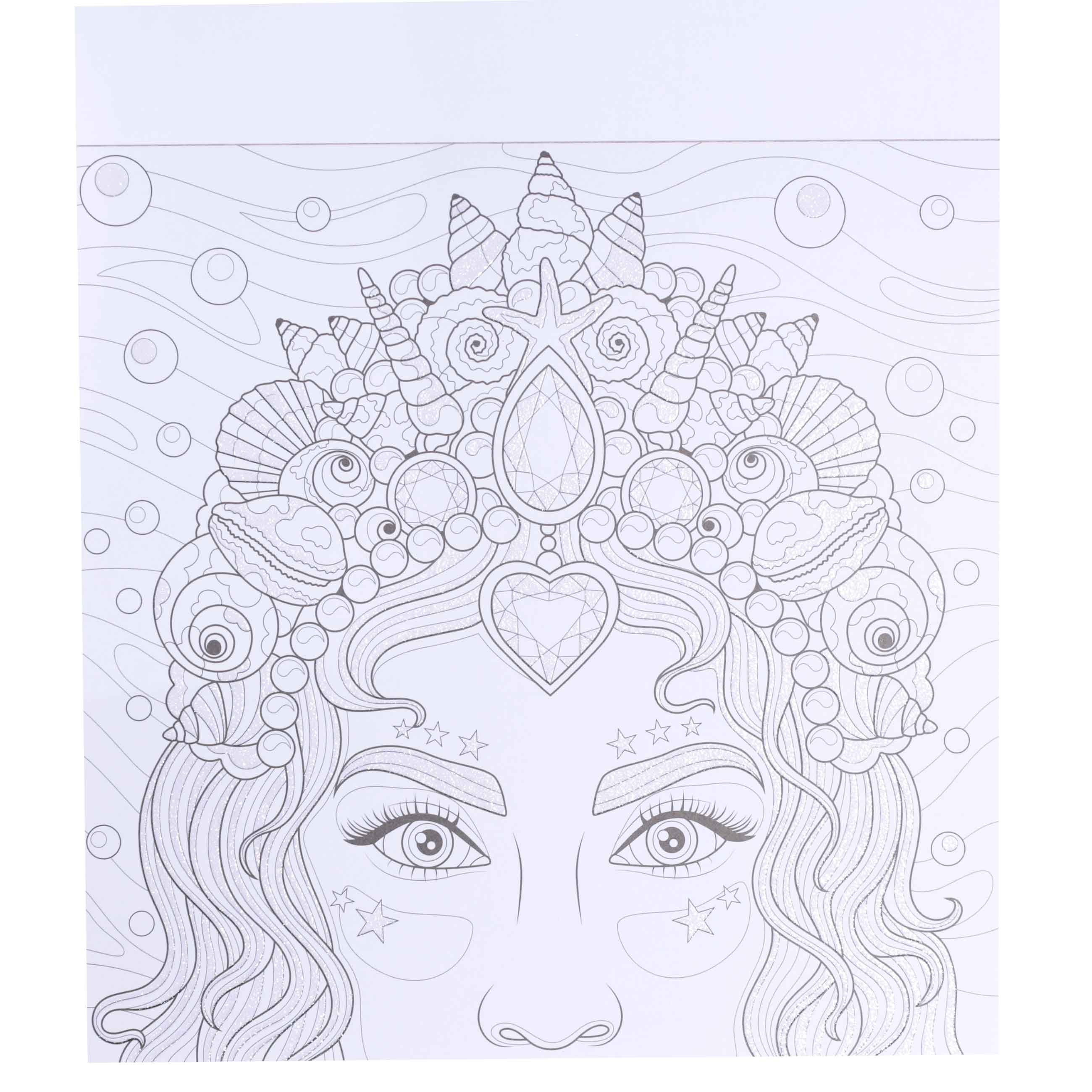 Coloring book, 20x20 cm, 24 sheets, with glitter, Patterns and animals, Draw, image-4
