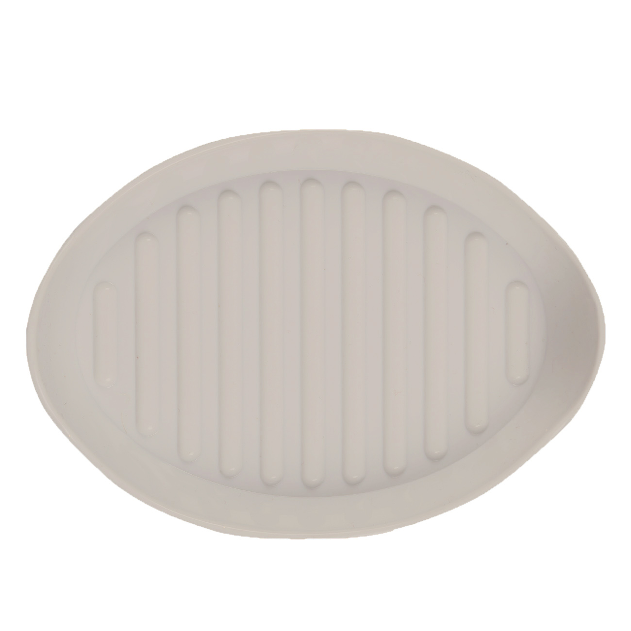 Soap dish, 13x9 cm, silicone, oval, beige, Manny