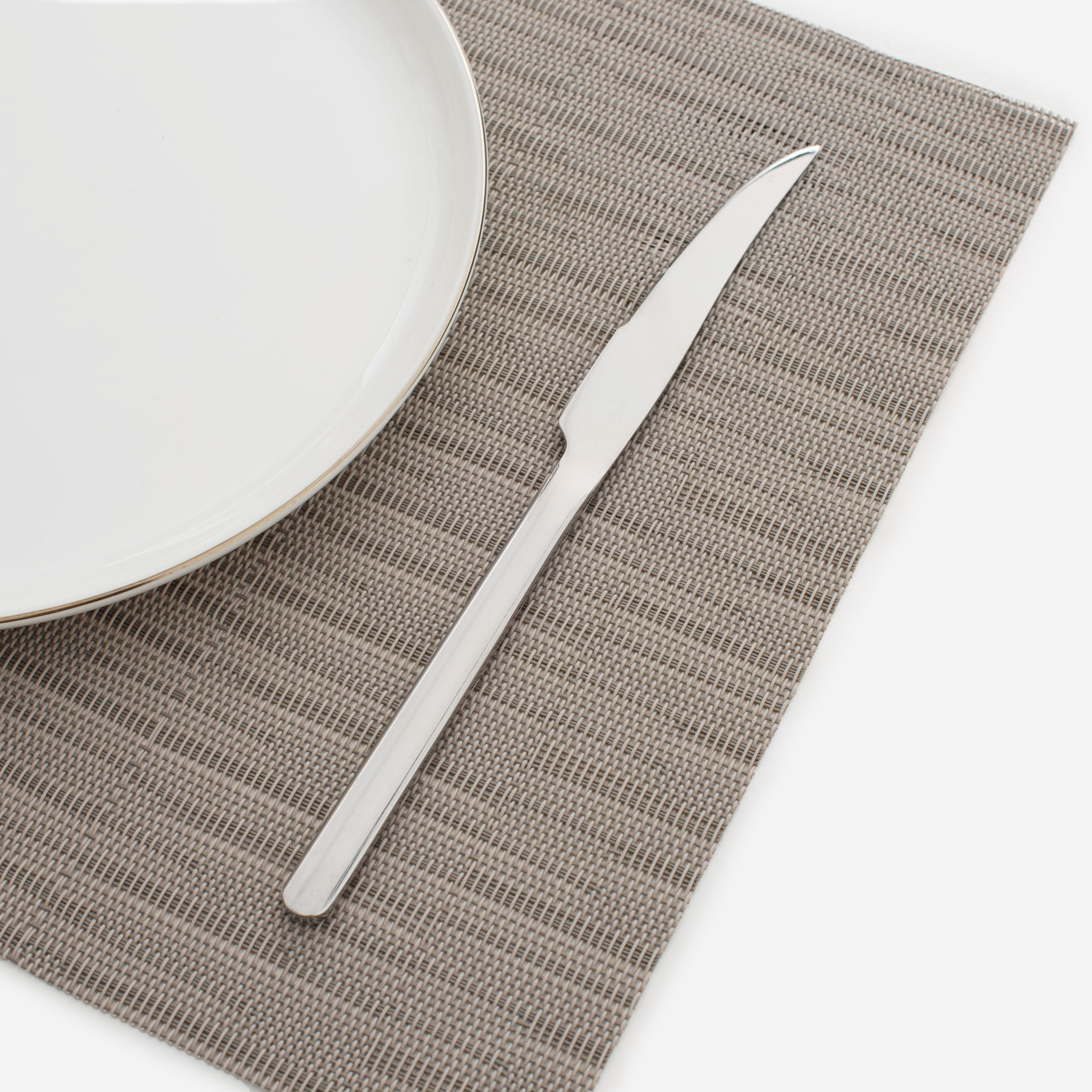 Placemat, 30x45 cm, PVC / polyester, rectangular, brown, Strokes, Solid, image-3