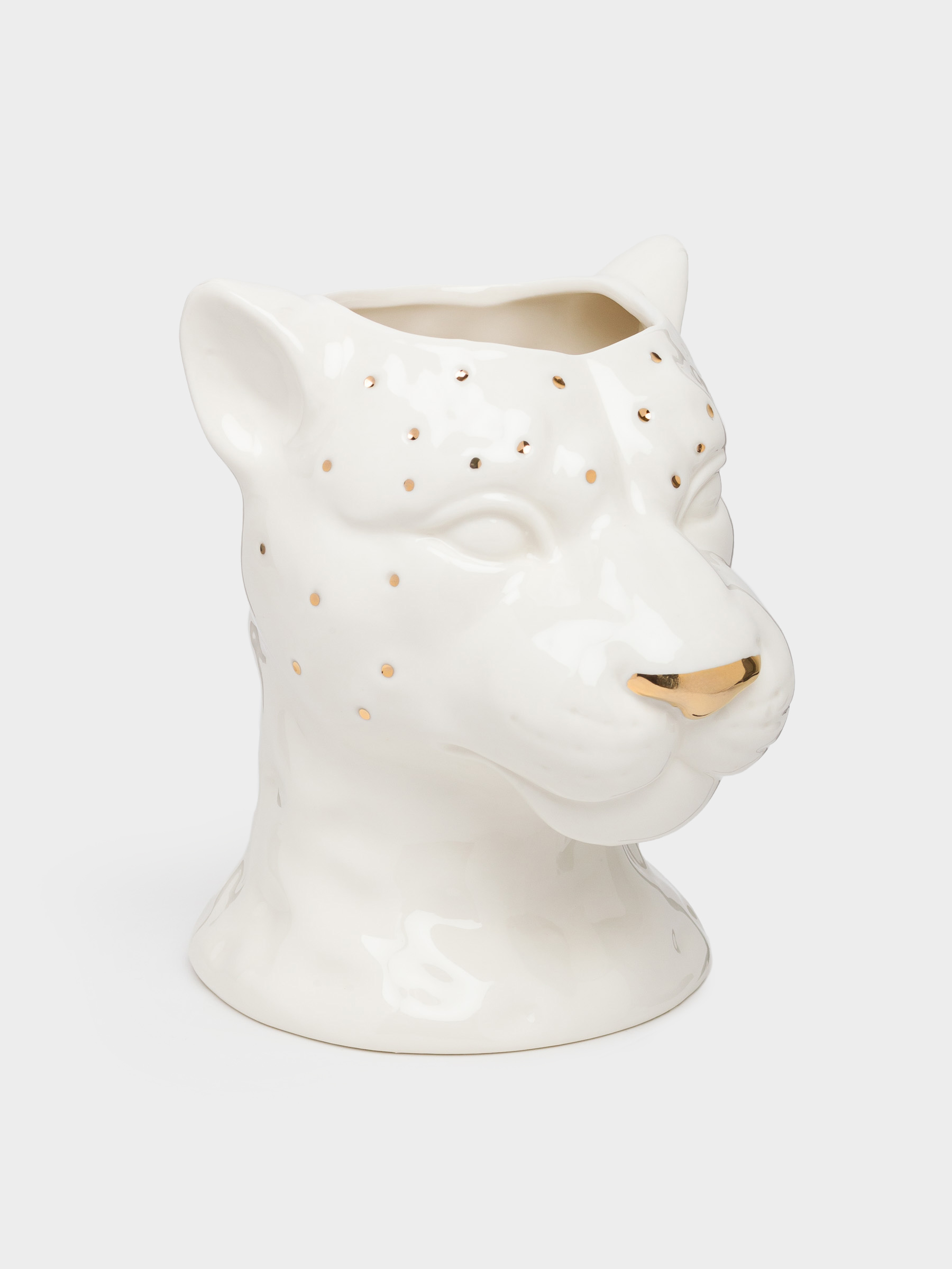 Kitchen accessories stand, 19 cm, porcelain P, milky gold, Panther, Panther, image-1