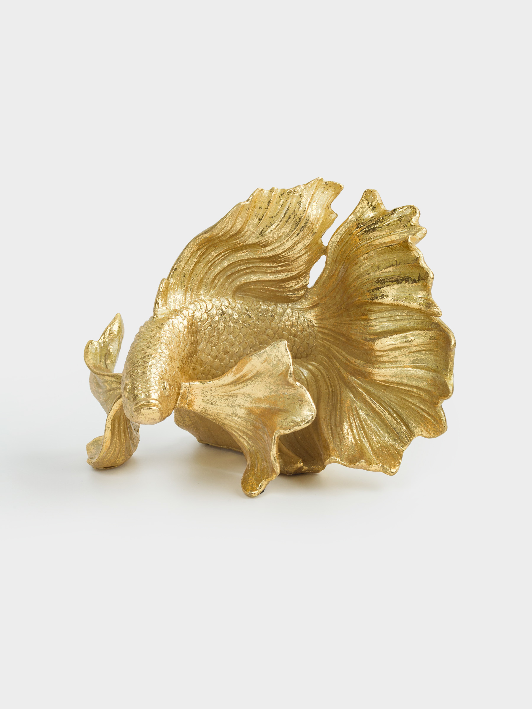 Statuette, 21 cm, polyresin, golden, Fish, Goldfish, image-4