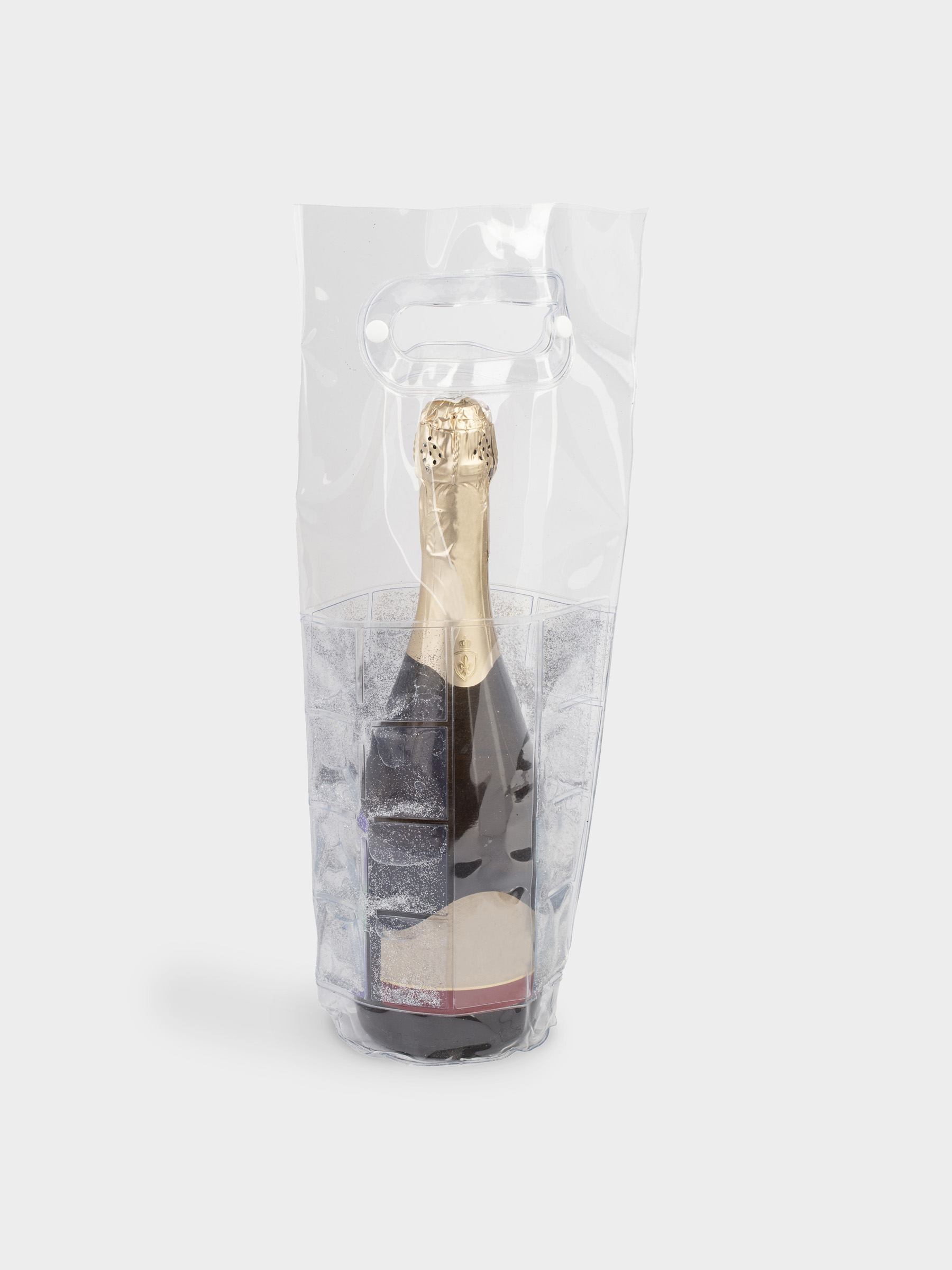 Bottle cooling bag, 30 cm, Plastic, Silver glitter, Sparkle bar, image-1