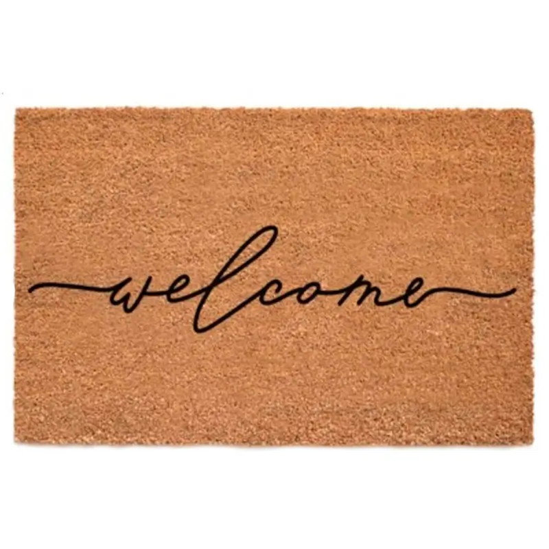 Door mat, 45x75 cm, coconut / pvc, brown, Welcome, Home deco