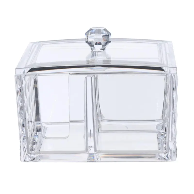 Container for cotton pads/sticks, 14x10 cm, 3 units, with lid, plastic, Kandy ,image-0