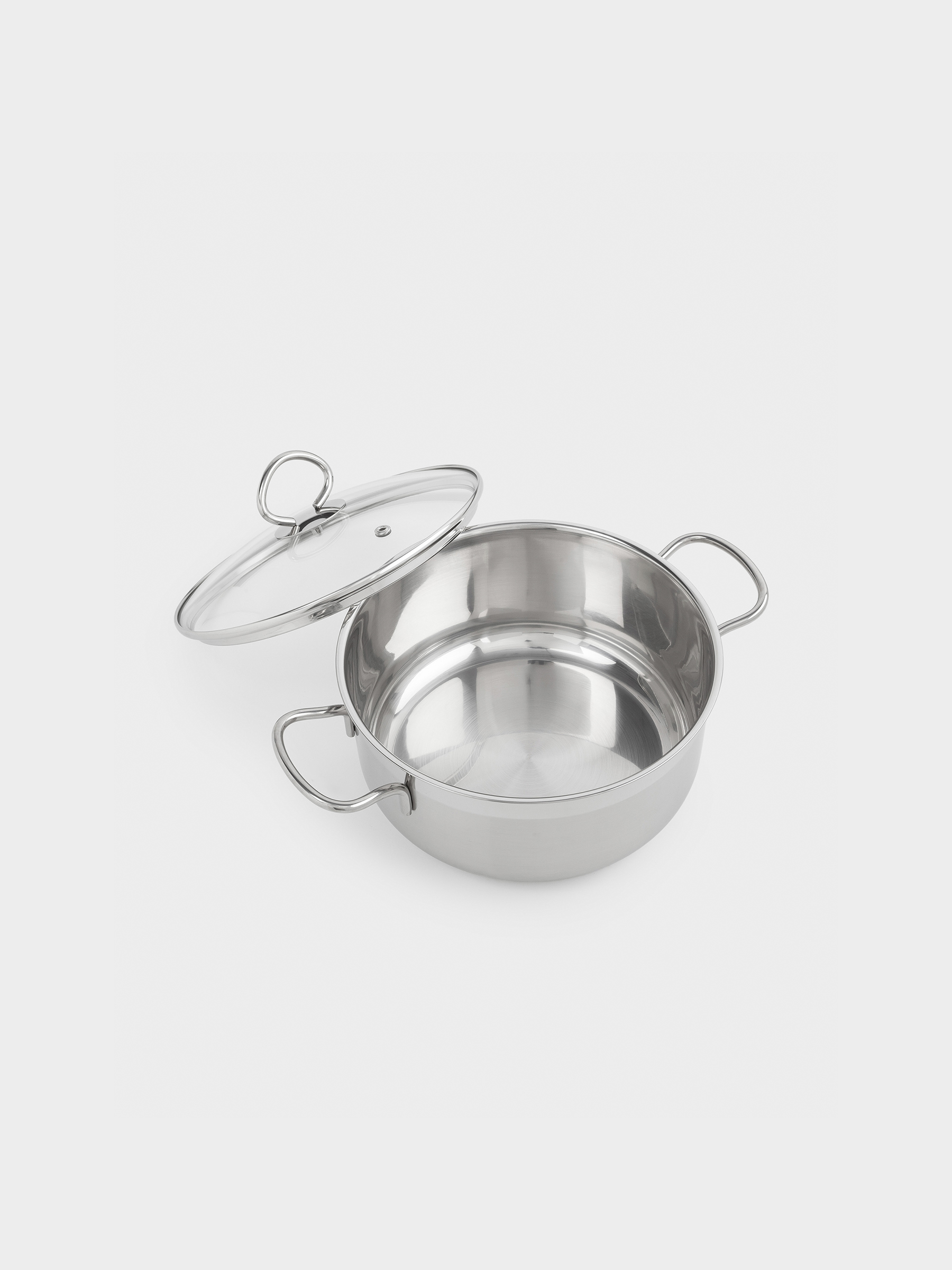 Pot, 20 cm, 2.8 l, with lid, steel / glass, Egoist lite, image-2