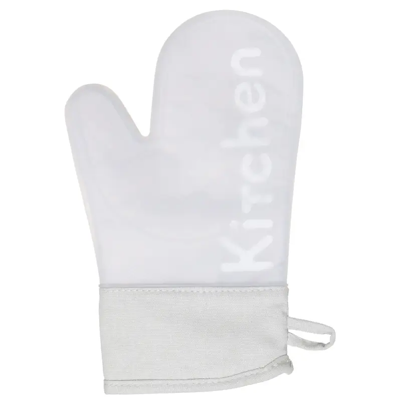 Mitt holder, 21x30 cm, silicone/cotton, beige, Lettering ,image-0