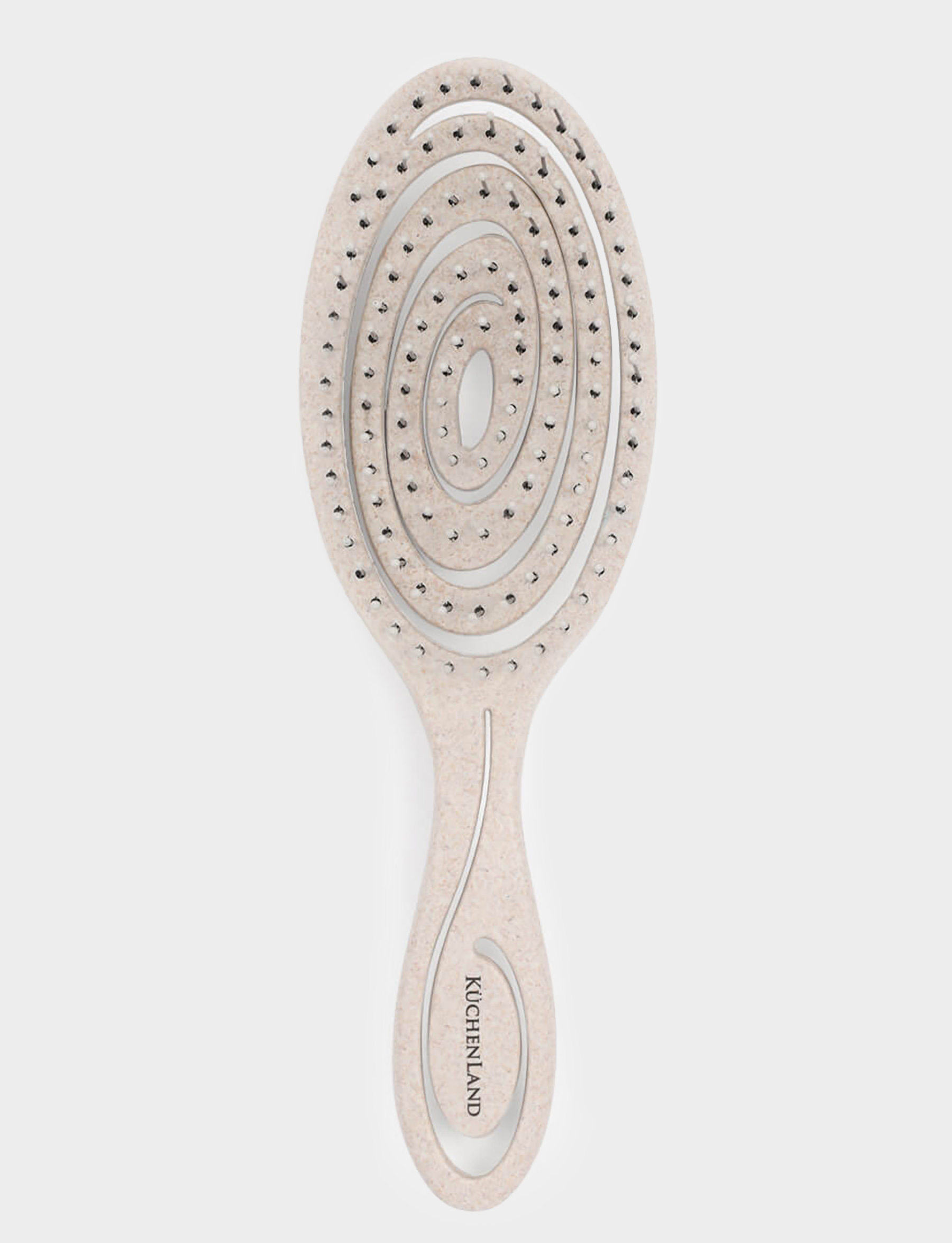 Hair massage comb, 22 cm, vegetable fiber / plastic, beige, Zipo, image-0