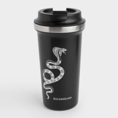 Thermocup, 450 ml, steel / plastic, black, Silver cobra, Coffee time ,image-0