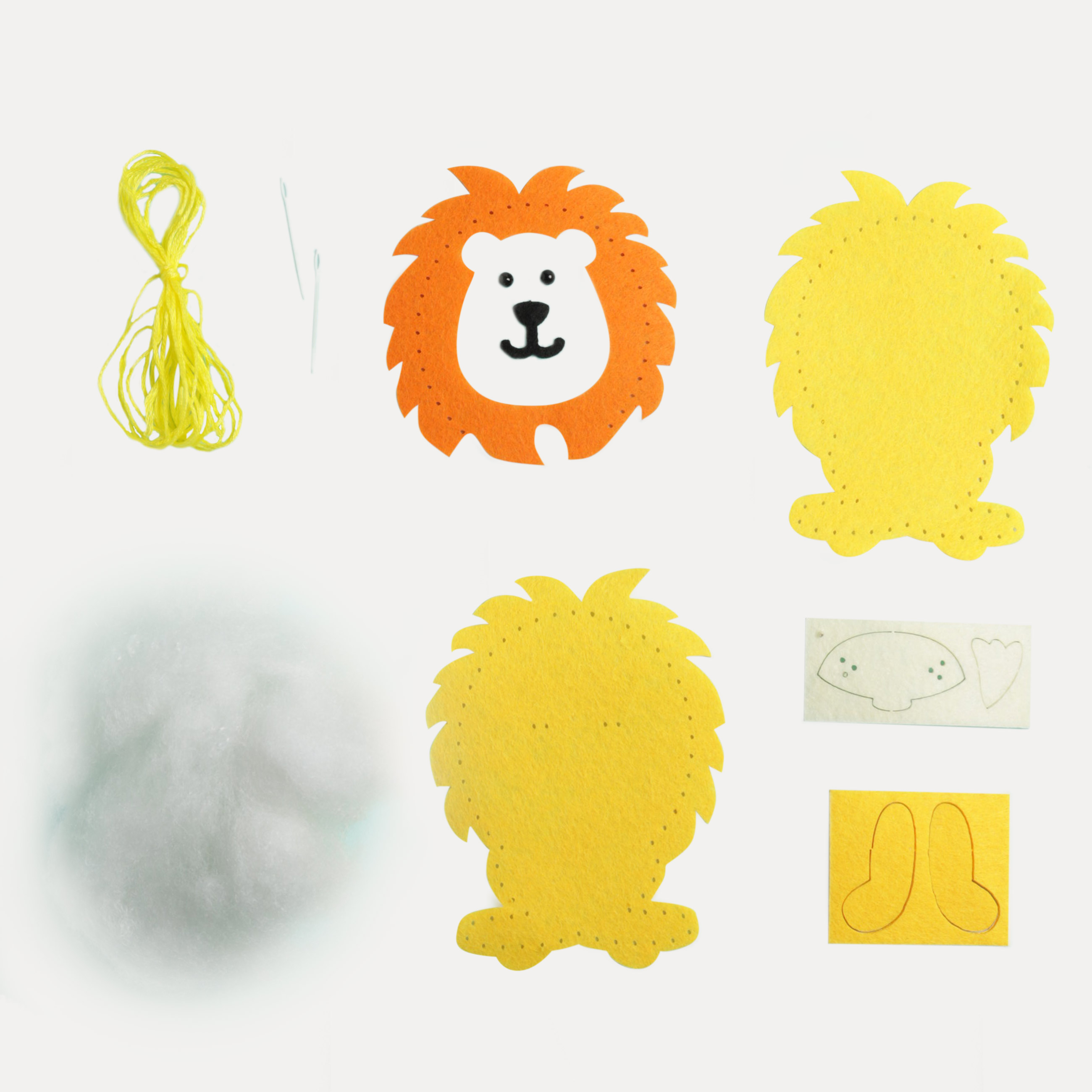 Creative kit, 13x15 cm, needlework, felt, pendant, Lion cub, Leo, image-1