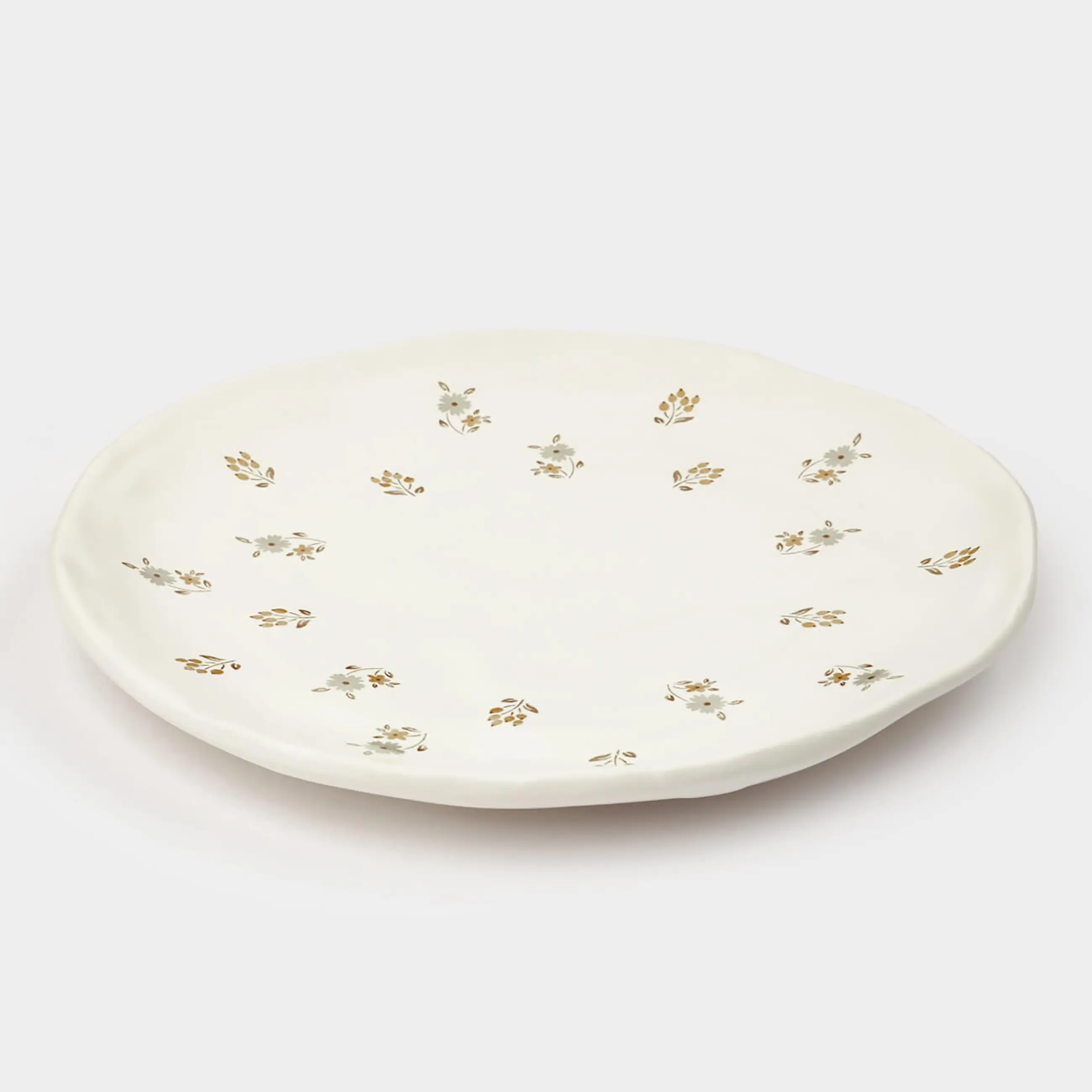 Dish, 23 cm, ceramic, milk, Vintage flowers, La flore