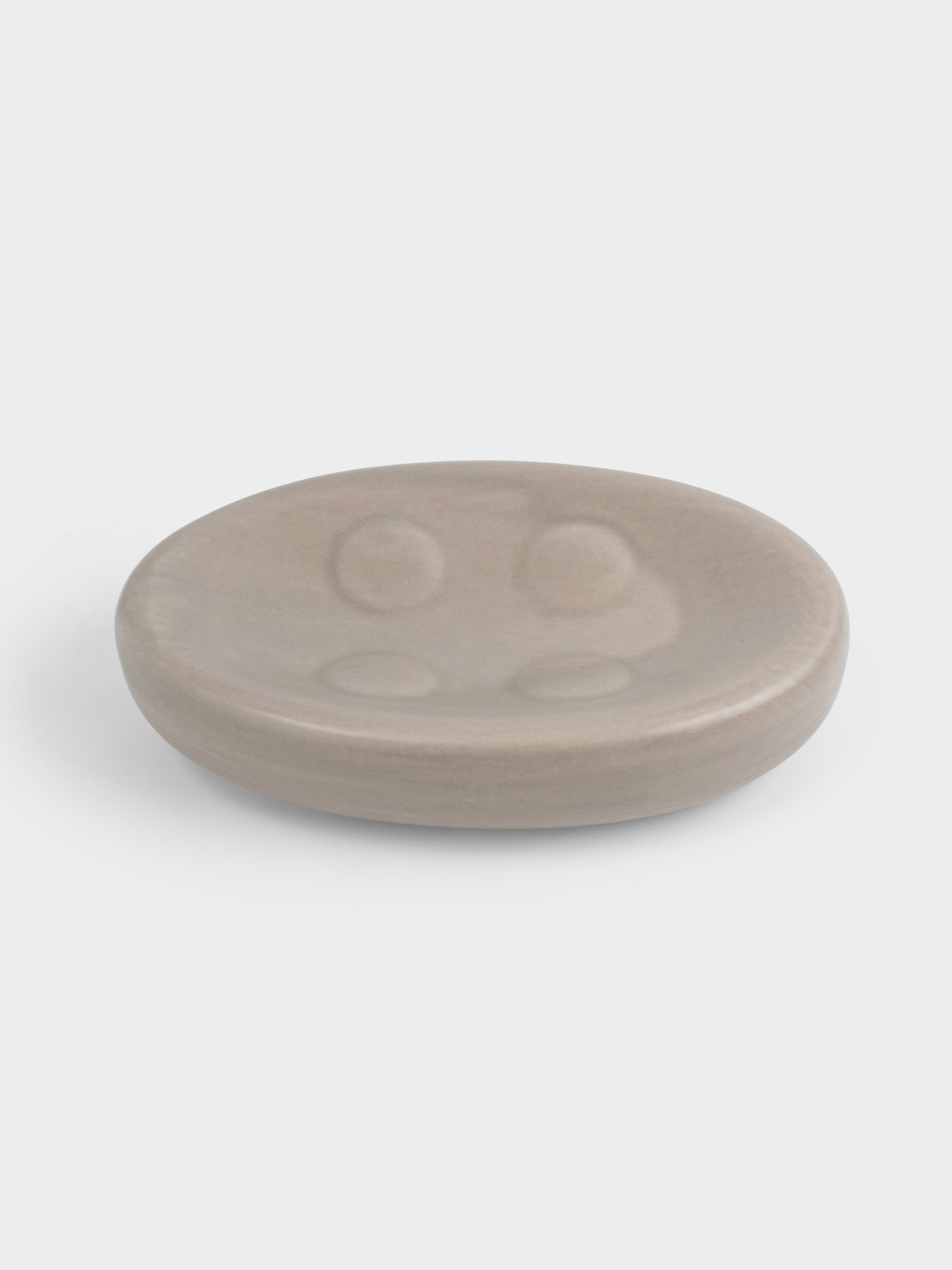Soap dish, 13x9 cm, ceramic, oval, beige-gray, Giza, image-3