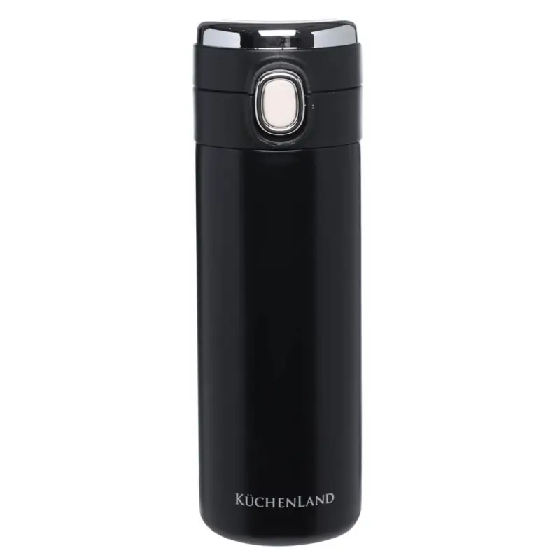 Thermocup, 380 ml, with thermometer, steel / plastic, black, Celsius