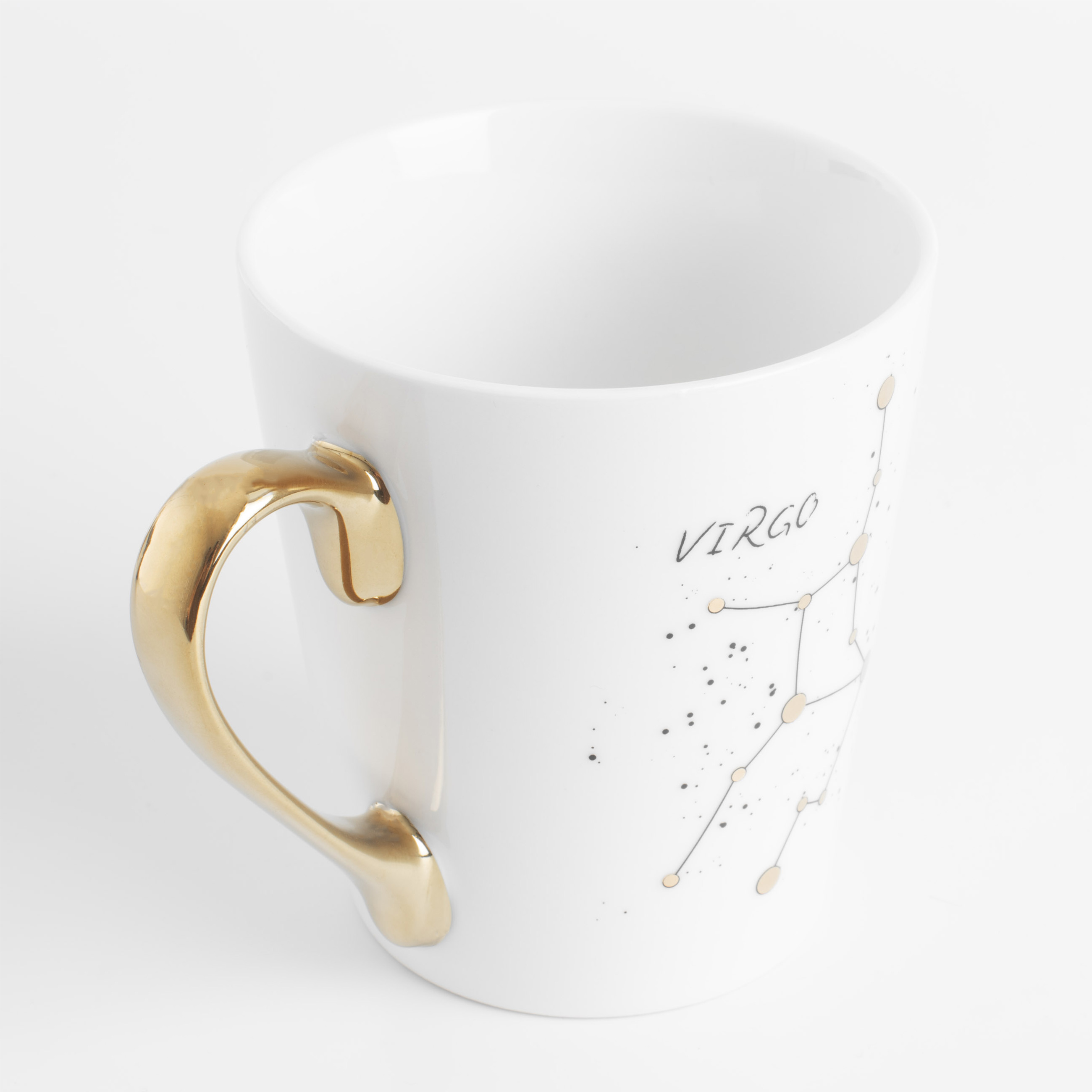 Mug, 400 ml, porcelain N, milky golden, Virgo, Zodiac, image-1
