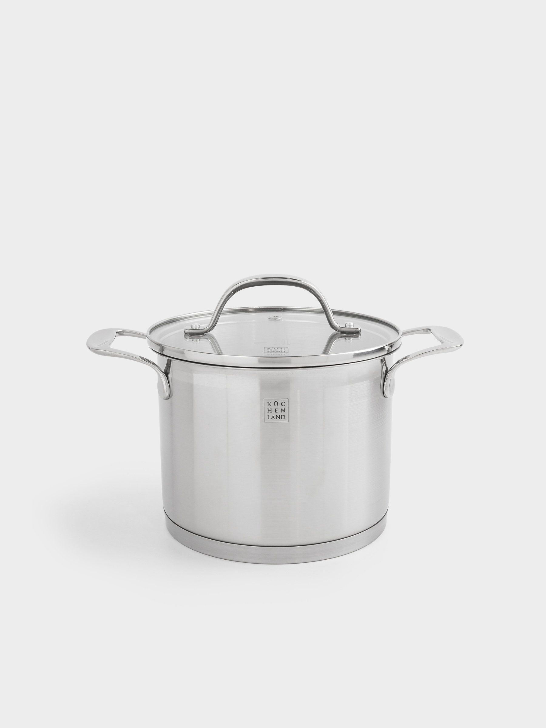 Pot, 16 cm, 2.4 l, with lid, Silver Stone, image-0