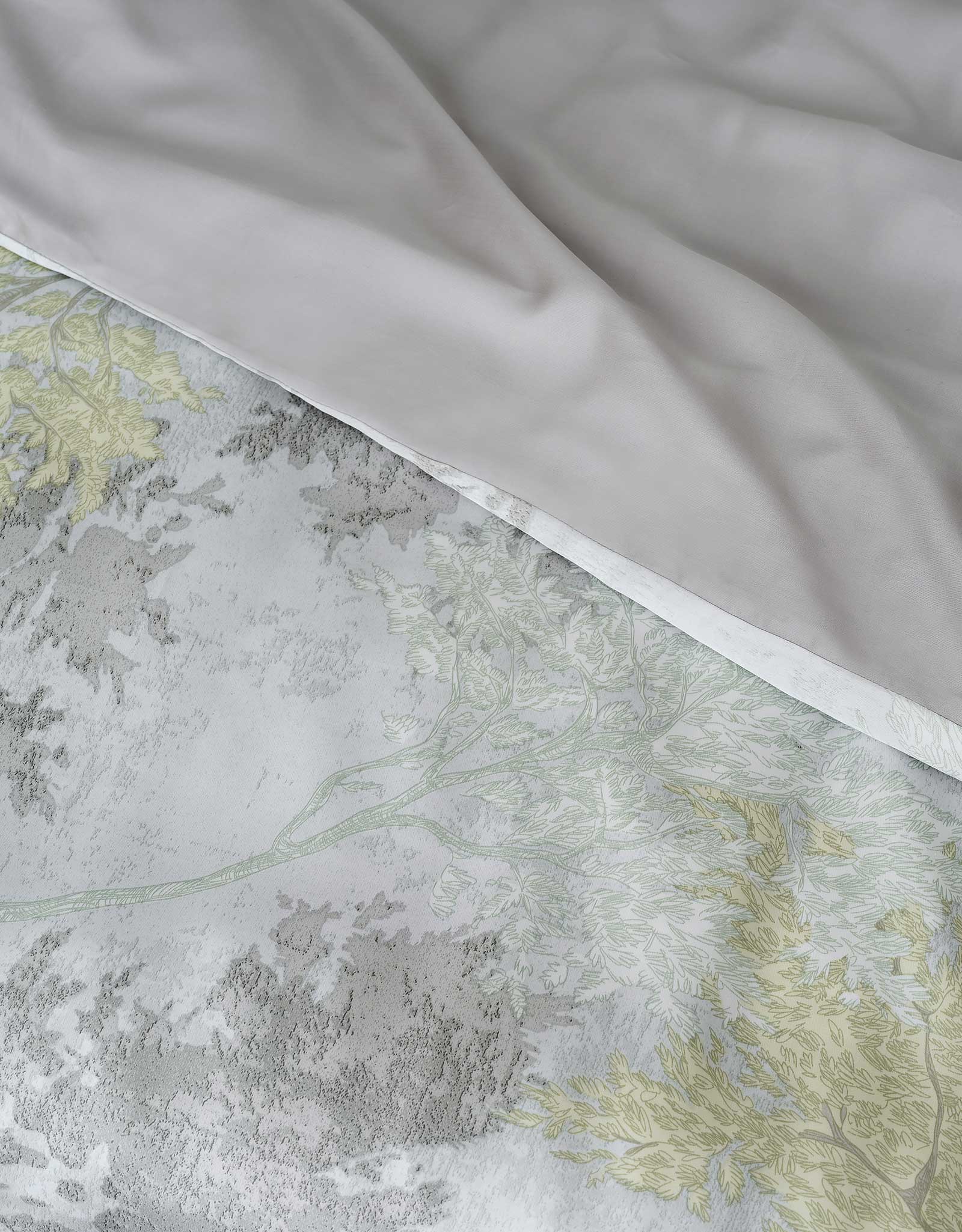 Bed linen, Euro, Tencel 300 TS, grey-menthol, Branches, Tencel, image-4