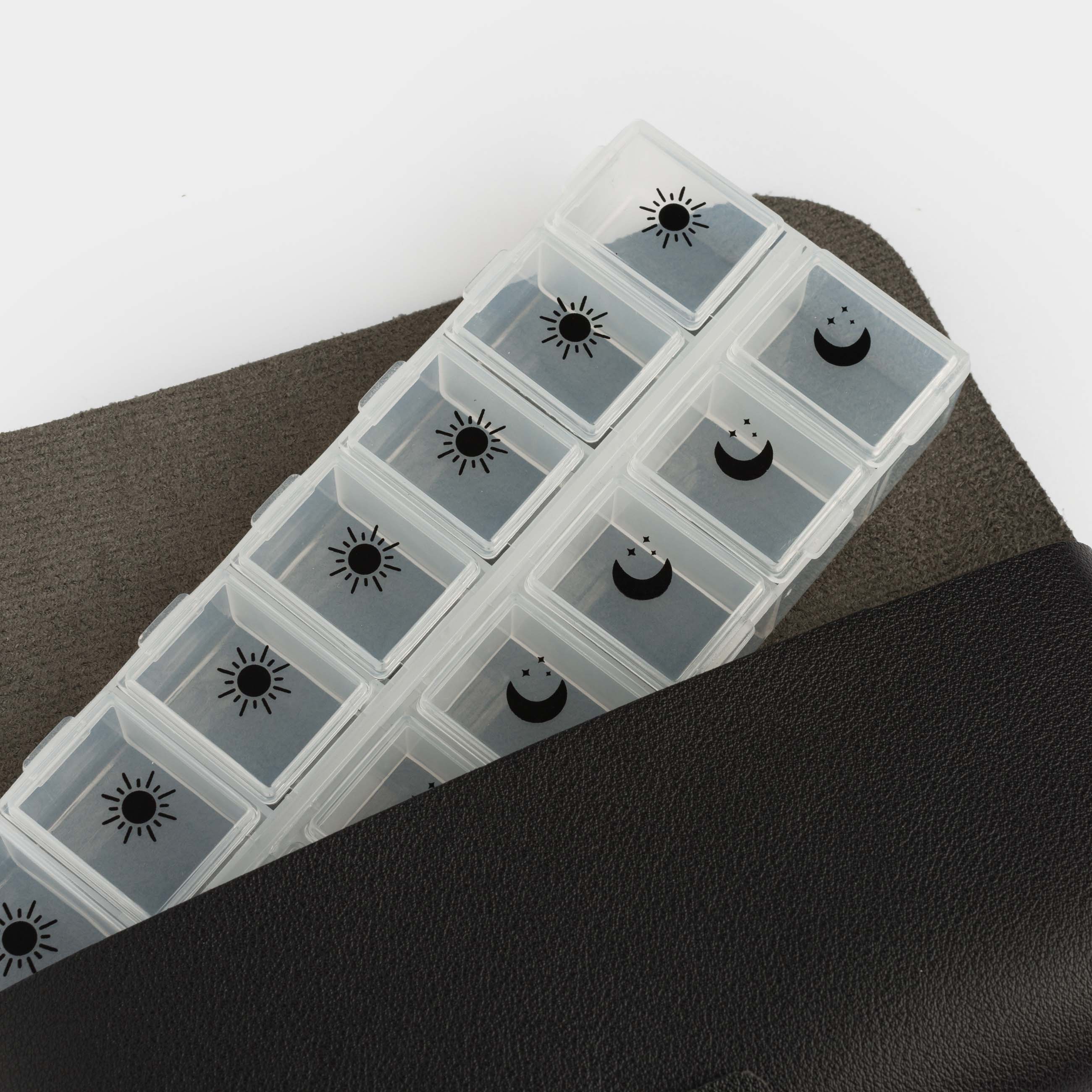 Tablet organizer, 17x8 cm, with case, PU leather / Plastic, Black, Compact black